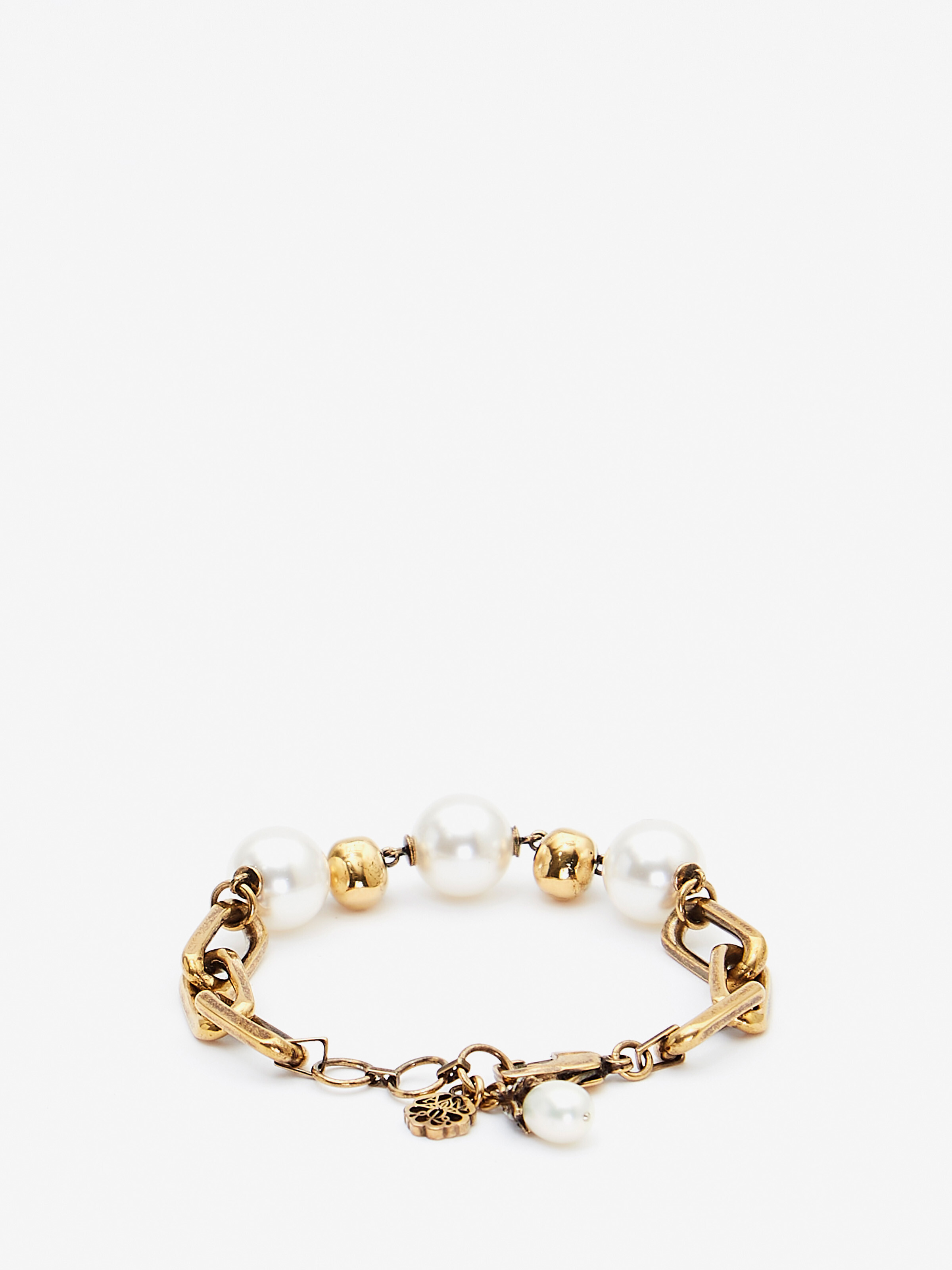 Pearl-like Skull Chain Bracelet