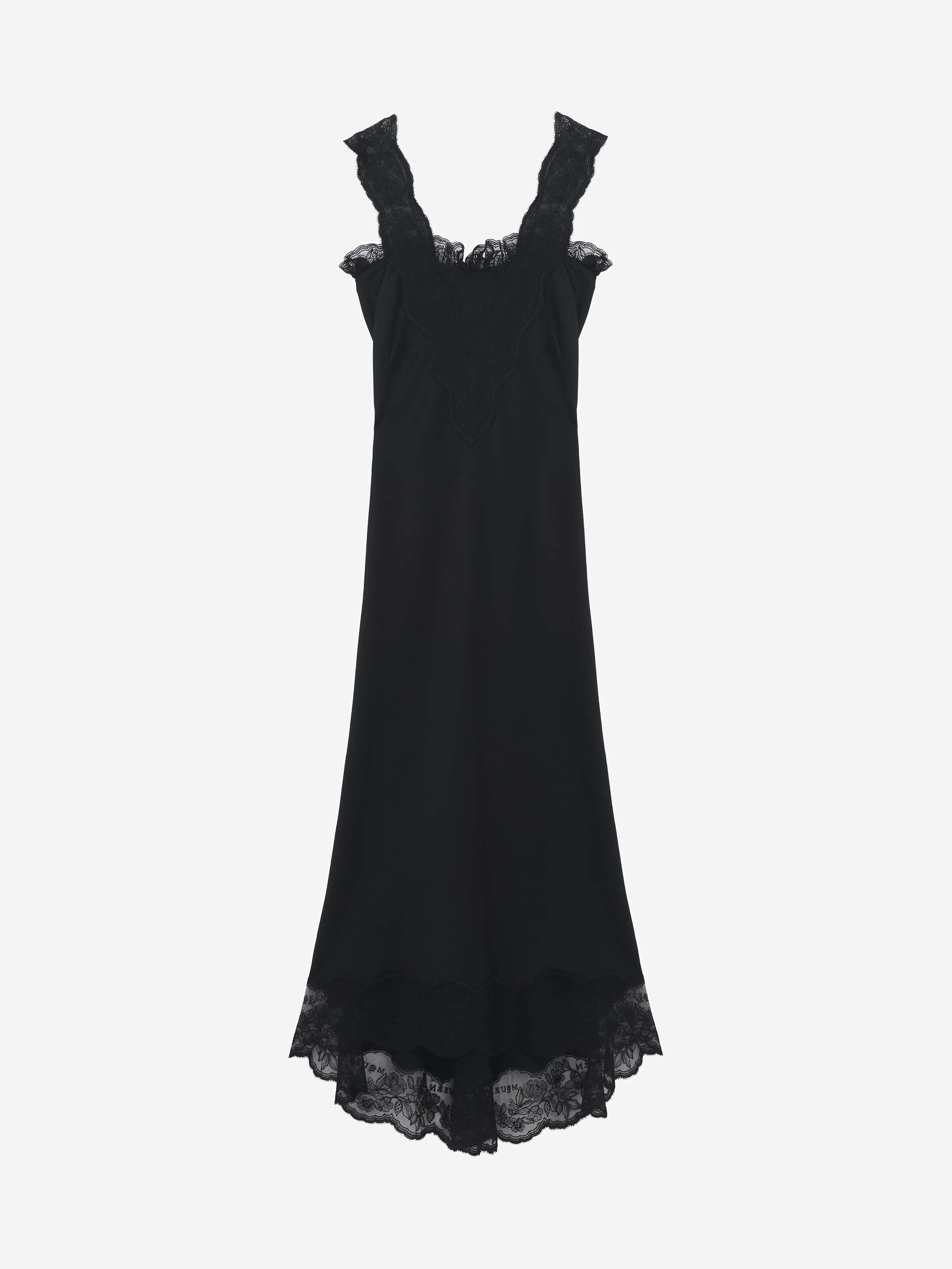 Midikleid mit Spitzeneinsatz für Damen in Schwarz in 61% Viscose, 39% Acetat | Alexander McQueen - image 1