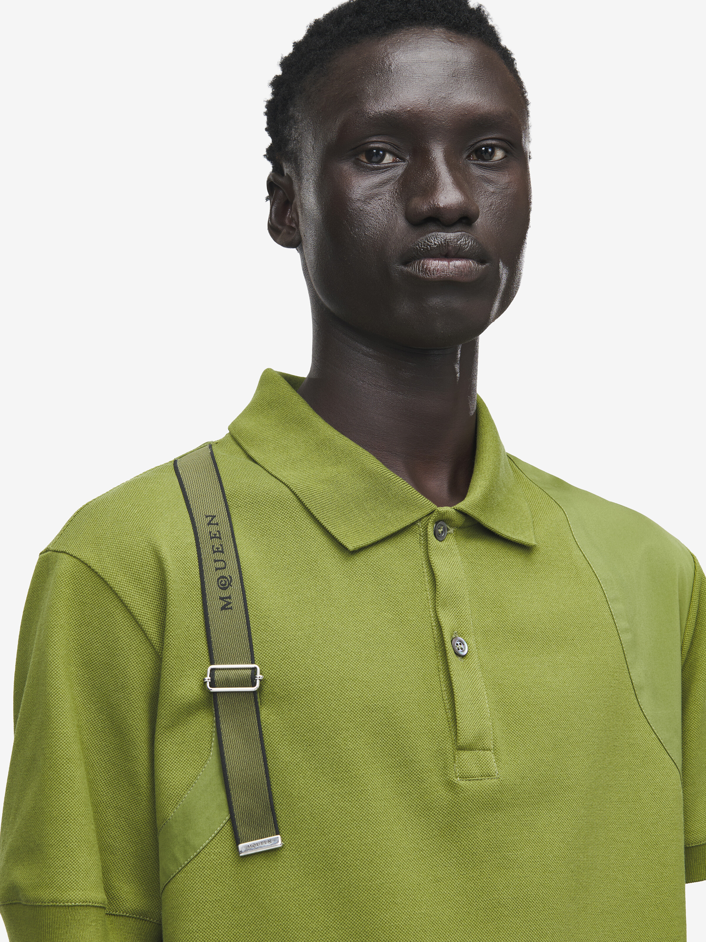 Men's Harness Polo Shirt in Green in 100% Cotton | Alexander McQueen - image 6
