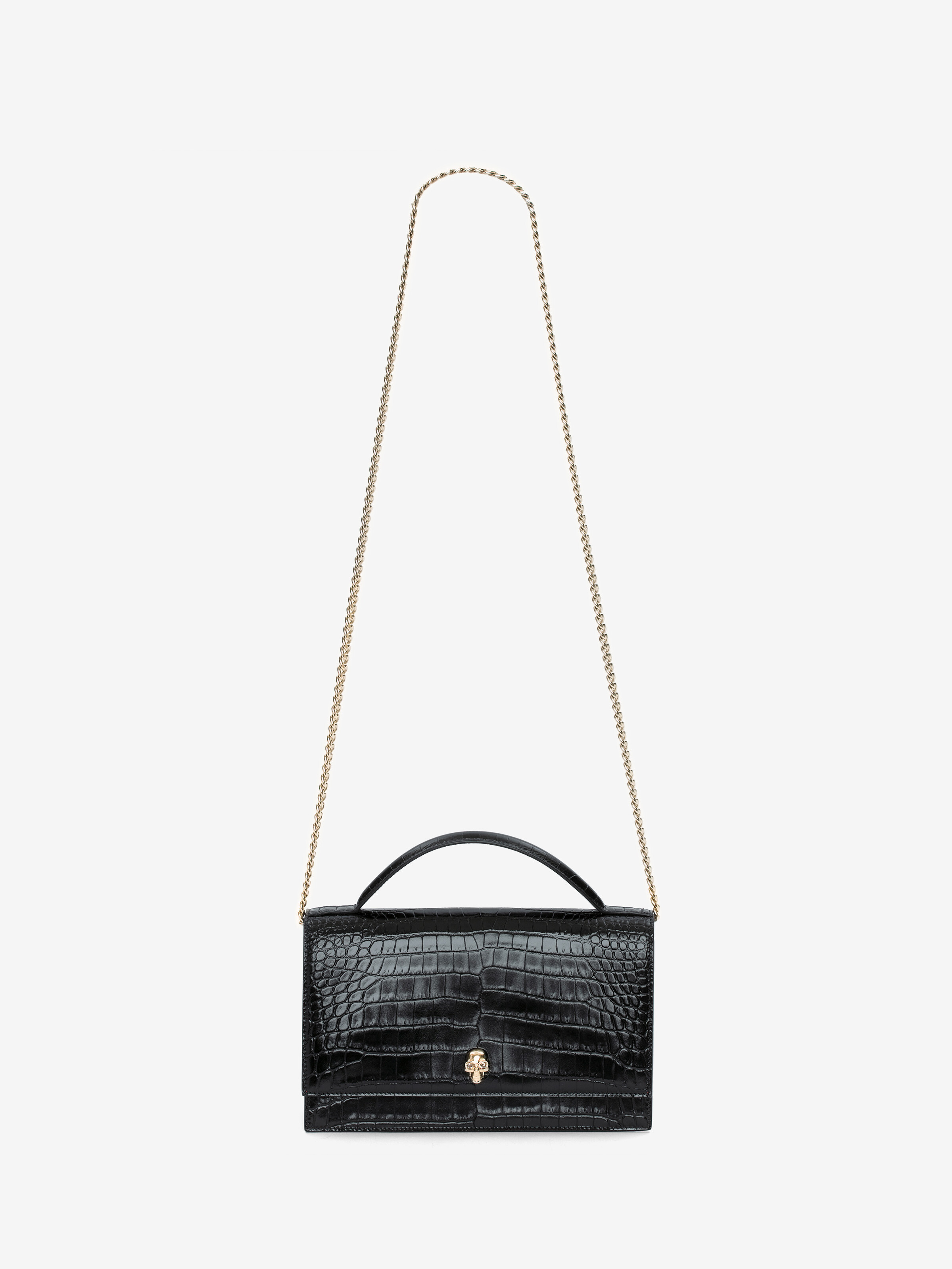 Women's Top Handle Skull Bag in Black in Calf Leather | Alexander McQueen - image 5