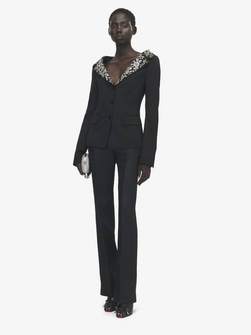 Besticktes, schulterfreies Jackett mit Gurtbanddetails. | Alexander McQueen - image 2