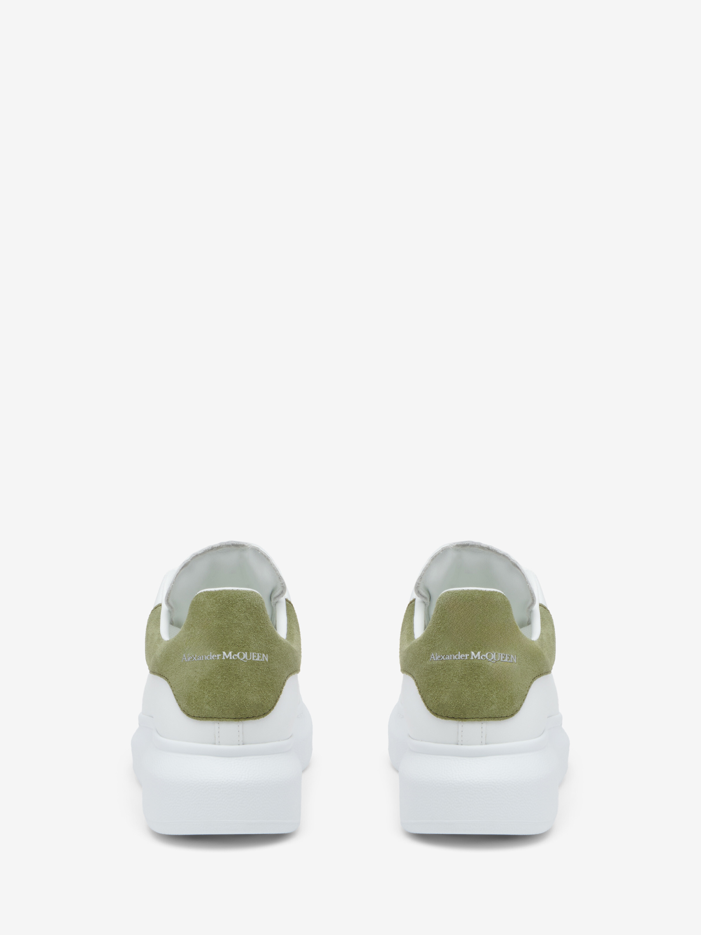 Women's Oversized Sneaker in White/Green in Calf Leather | Alexander McQueen - image 3