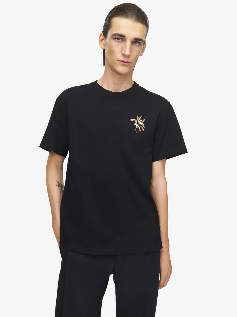 Jewelled Mistletoe Embroidery T-shirt | Alexander McQueen - image 6