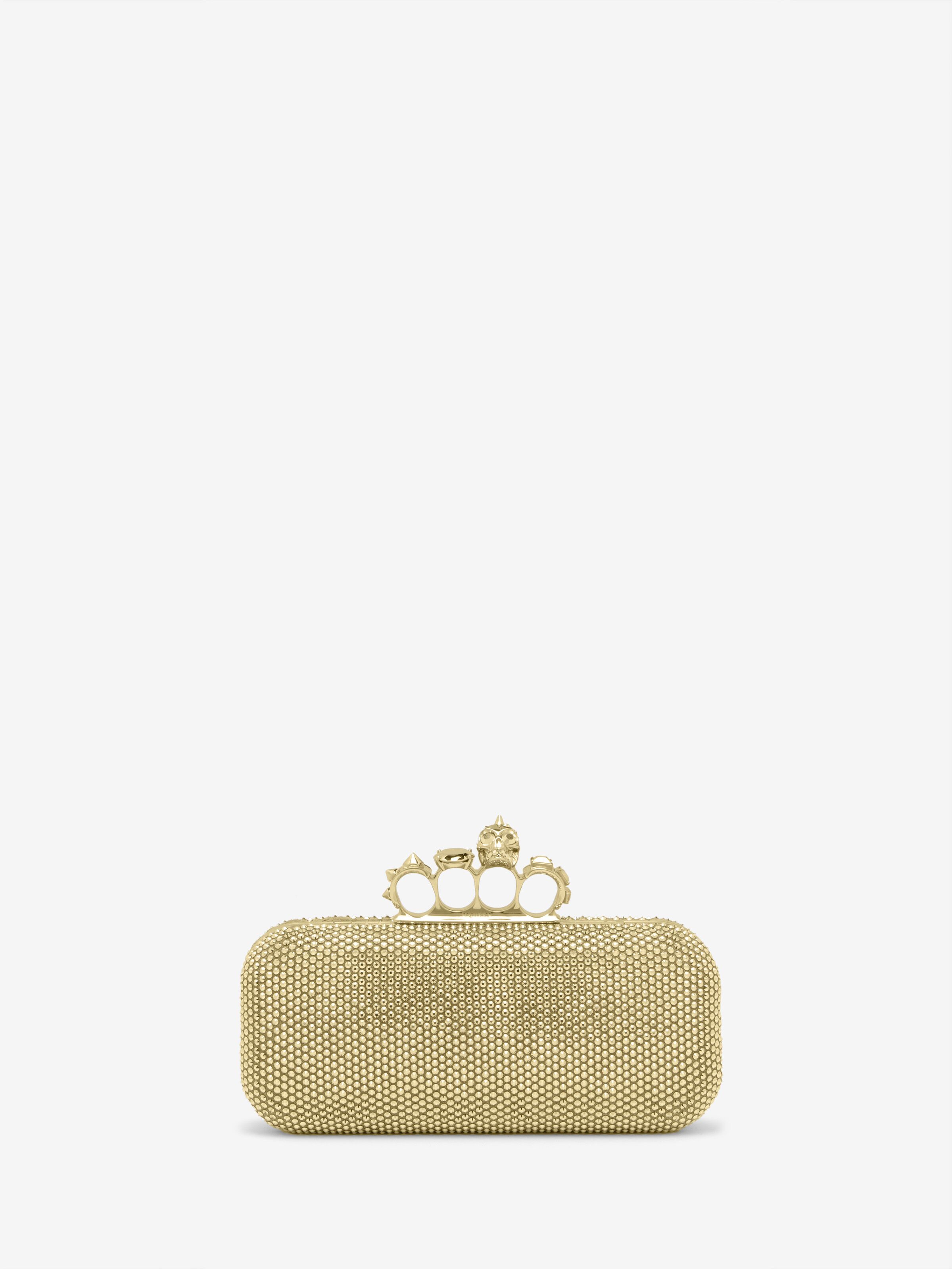 Long Knuckle Clutch für Damen in Gold-Finish in Kalb Leder | Alexander McQueen - image 1