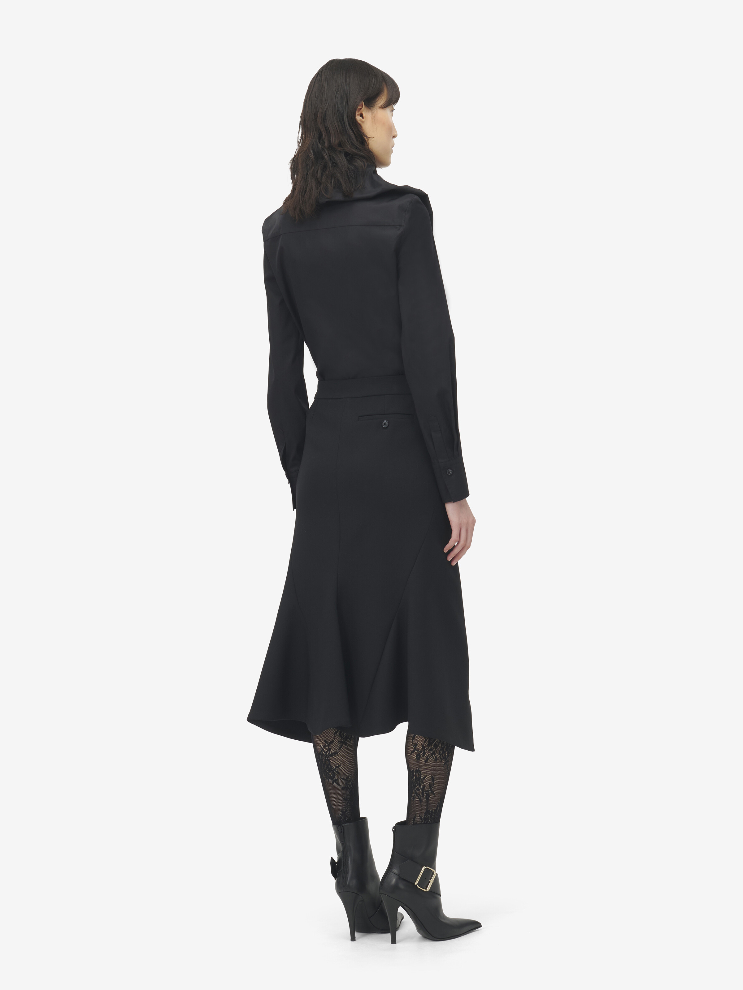 Chemise en coton à volants pour Femme en Noir in 100% Coton | Alexander McQueen - image 5