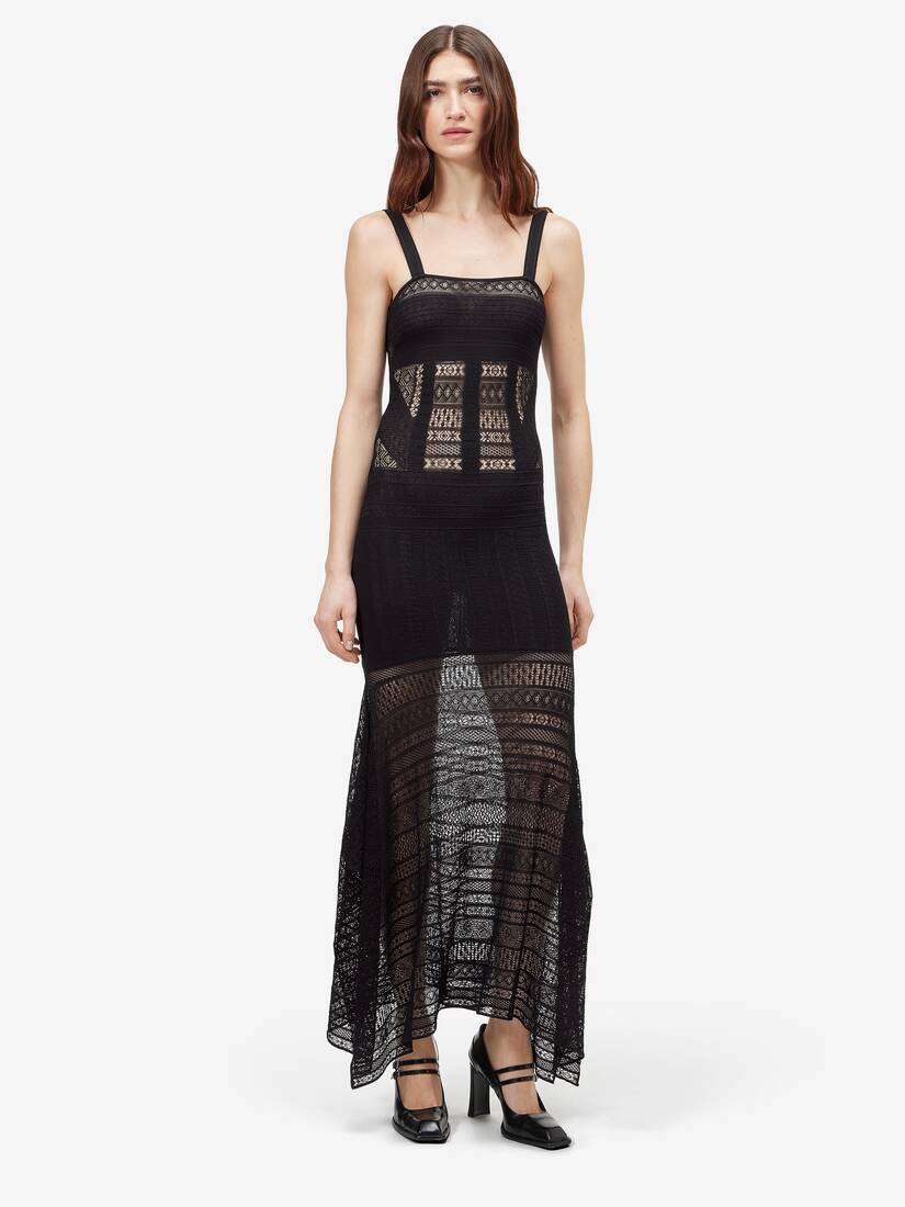 Viscose Knit Lace Dress | Alexander McQueen - image 2