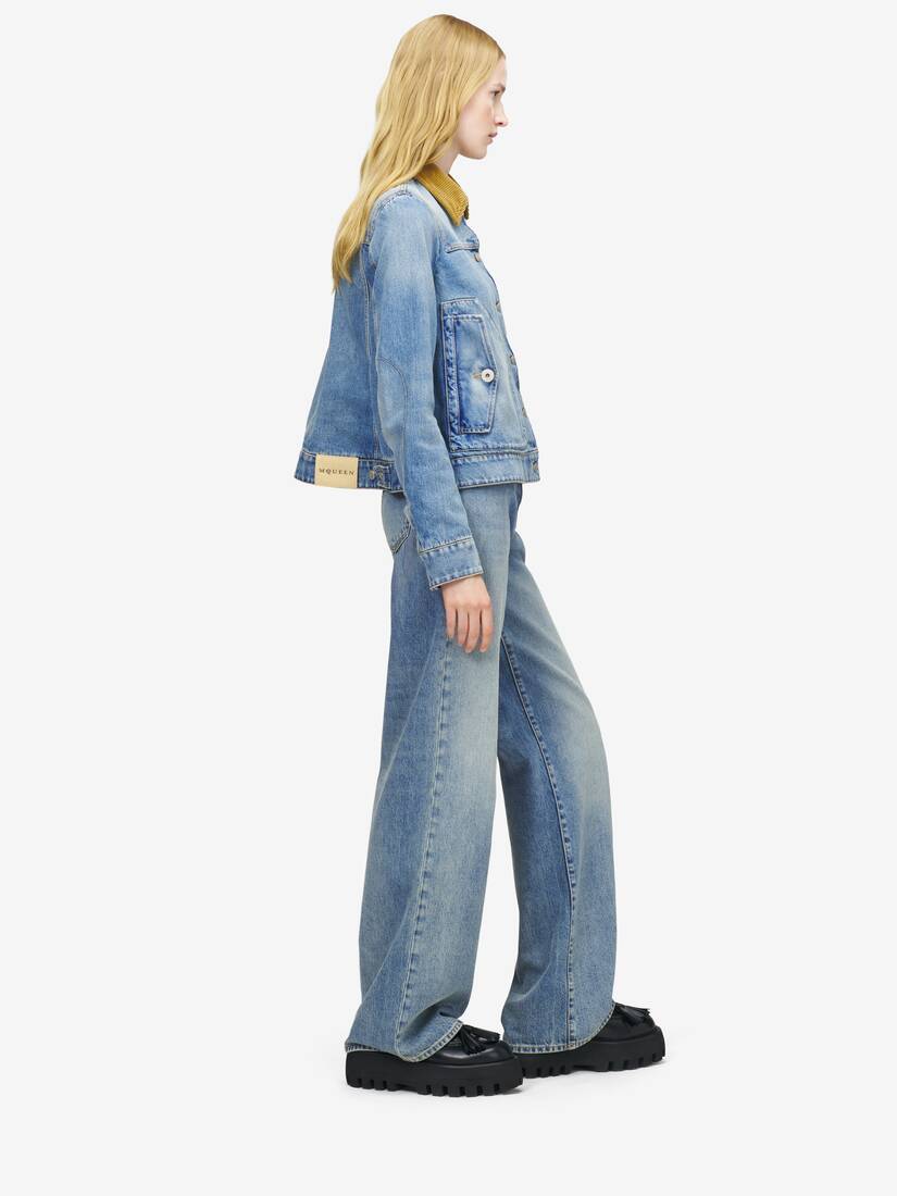 Veste carrée en denim | Alexander McQueen - image 3