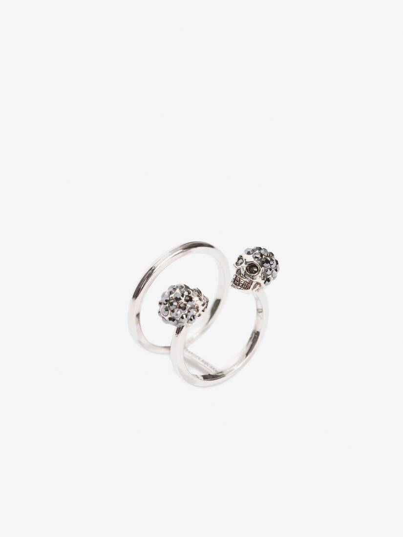 트윈 스컬 더블 링 | Alexander McQueen - image 2