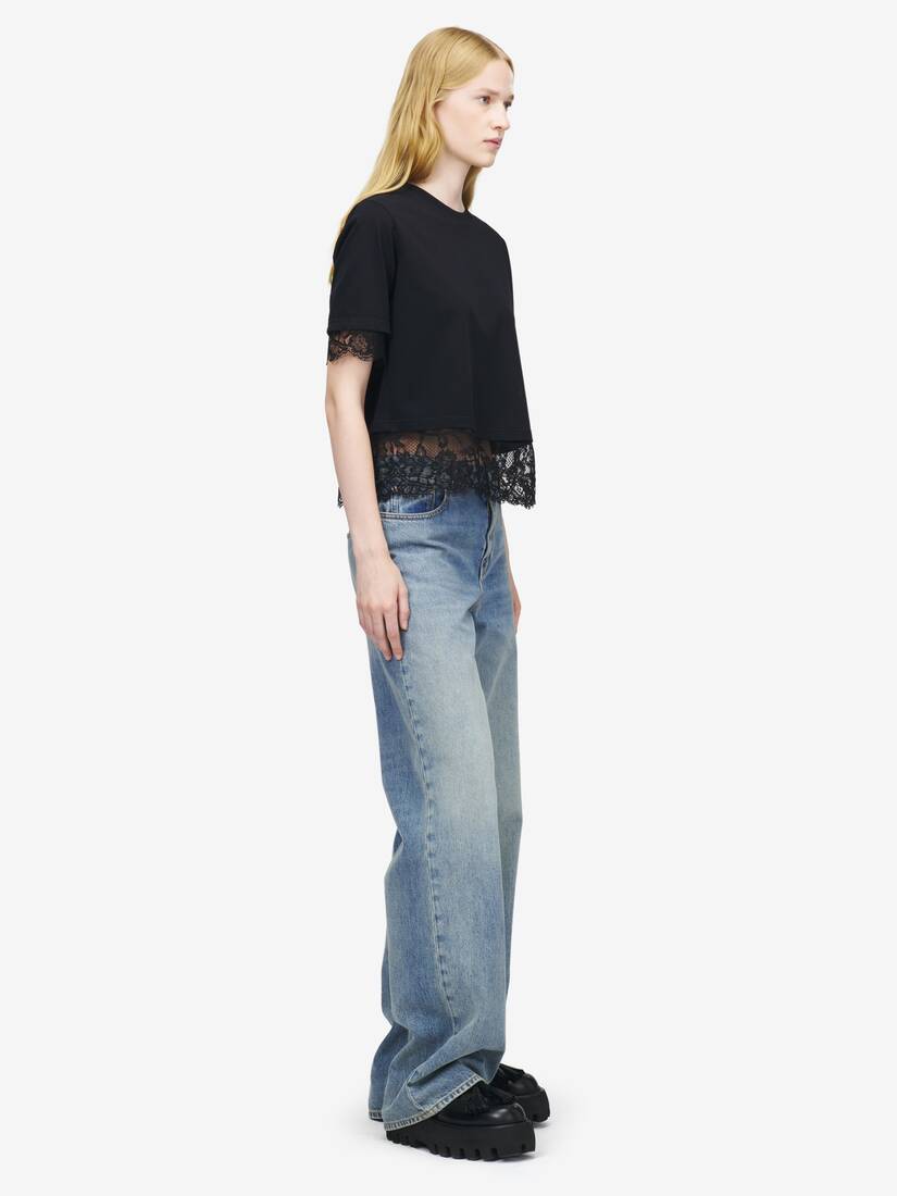 Lace Detail T-shirt | Alexander McQueen - image 3
