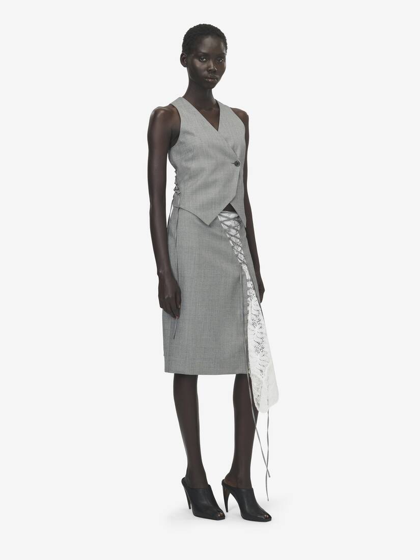 Jupe crayon à empiècement lacé façon corset | Alexander McQueen - image 3