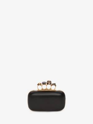 ALEXANDER MCQUEEN ブラックジュエル ナックル クラッチ 直営店 ALEXANDER MCQUEEN ブラックジュエル ナックル クラッチ 直営店