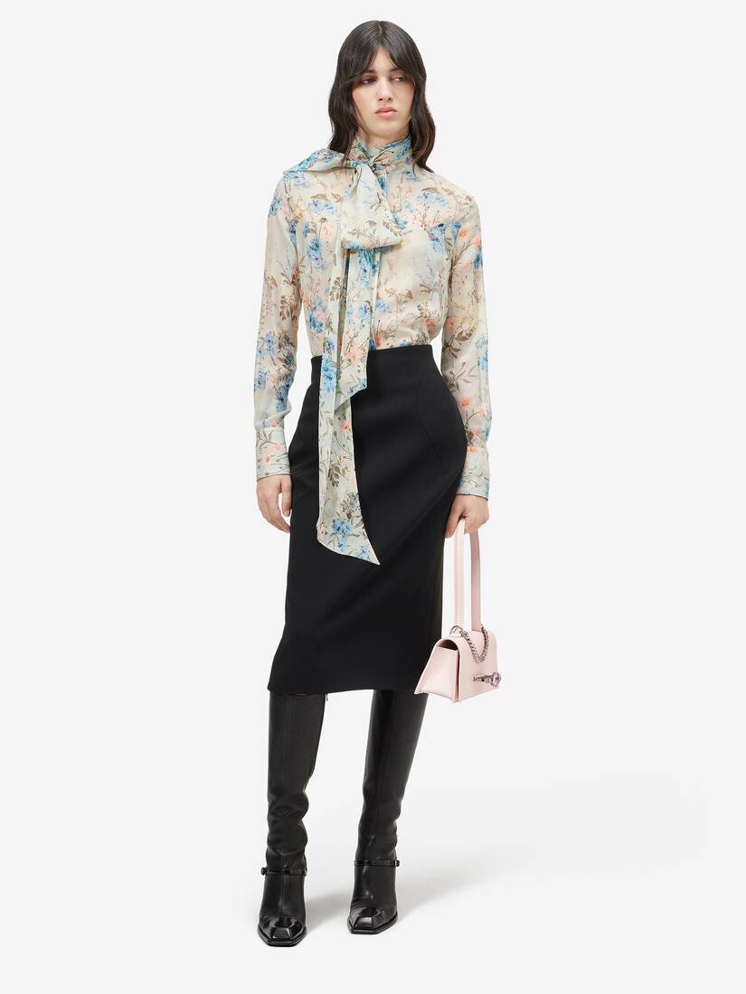 Camicia Wallpaper Floral con cravatta | Alexander McQueen - image 2