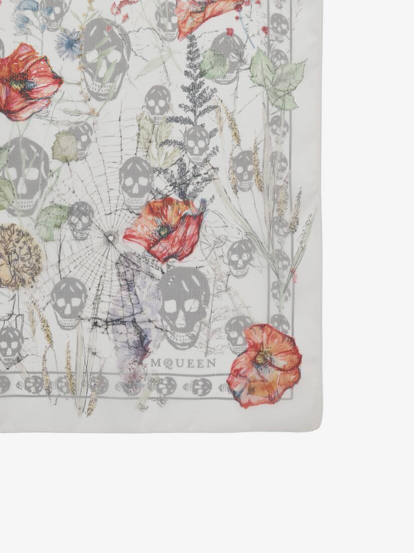 Geblümter Schal mit Skull und Spinne | Alexander McQueen - image 4