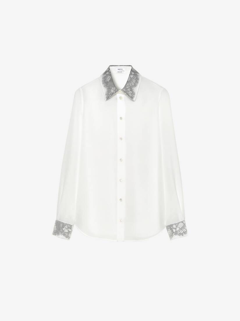 Floral Lace Detail Shirt | Alexander McQueen - image 1