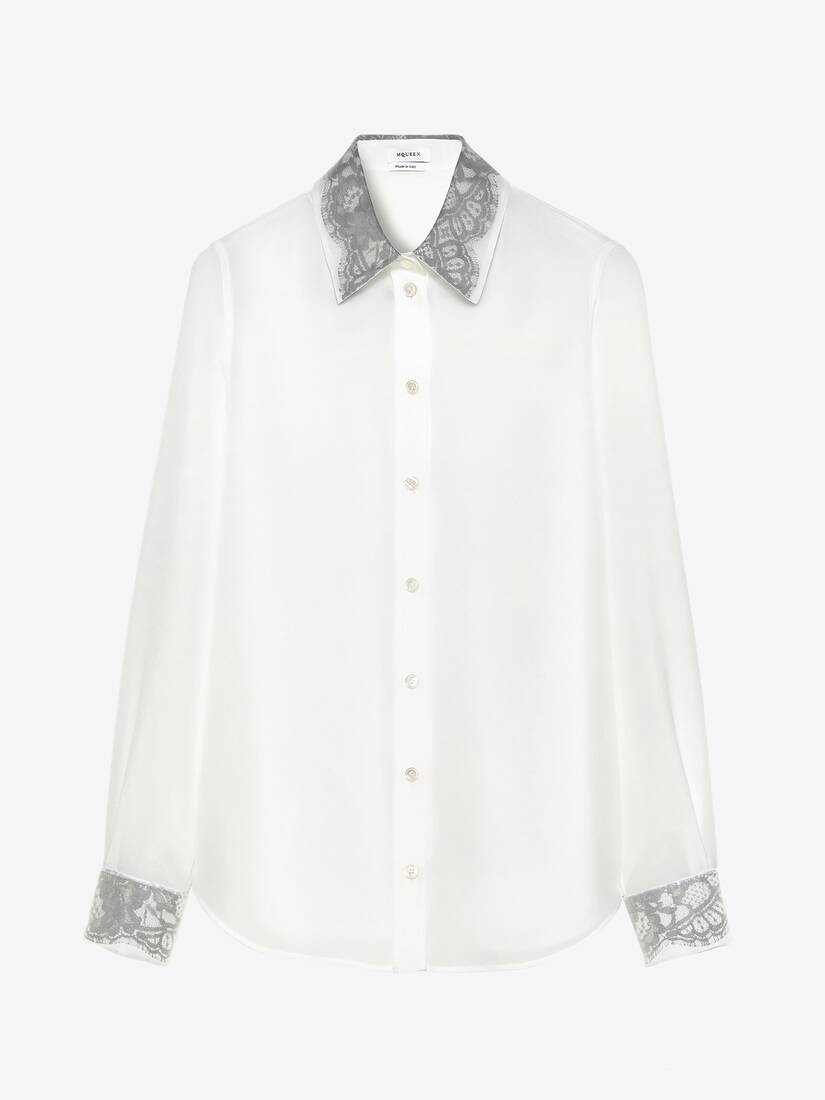 Camicia dettaglio in pizzo floreale | Alexander McQueen - image 1