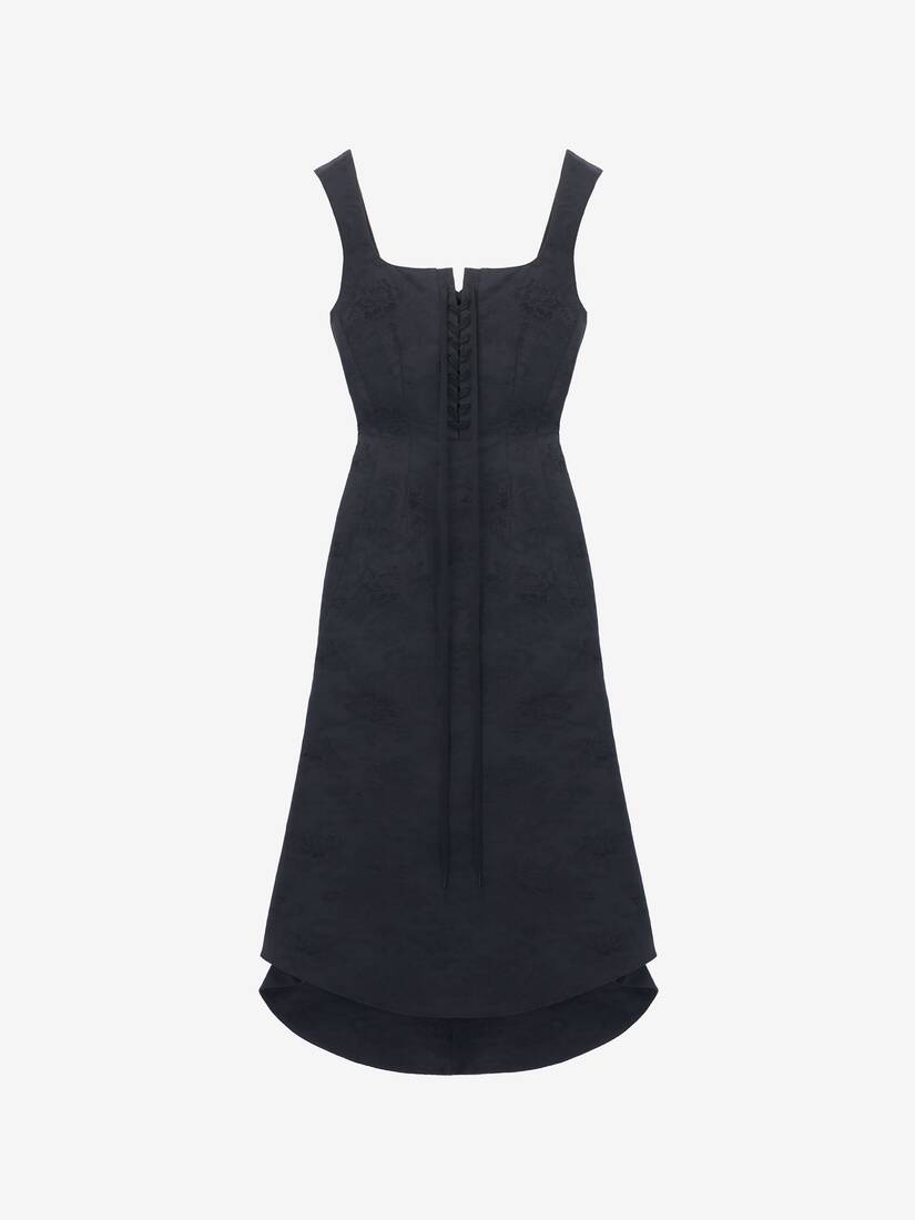 Floral Jacquard Lace-Up Dress | Alexander McQueen - image 1