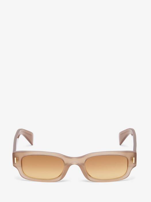 Women's T-Bar Rivet Panthos Sunglasses in Brown | McQueen US