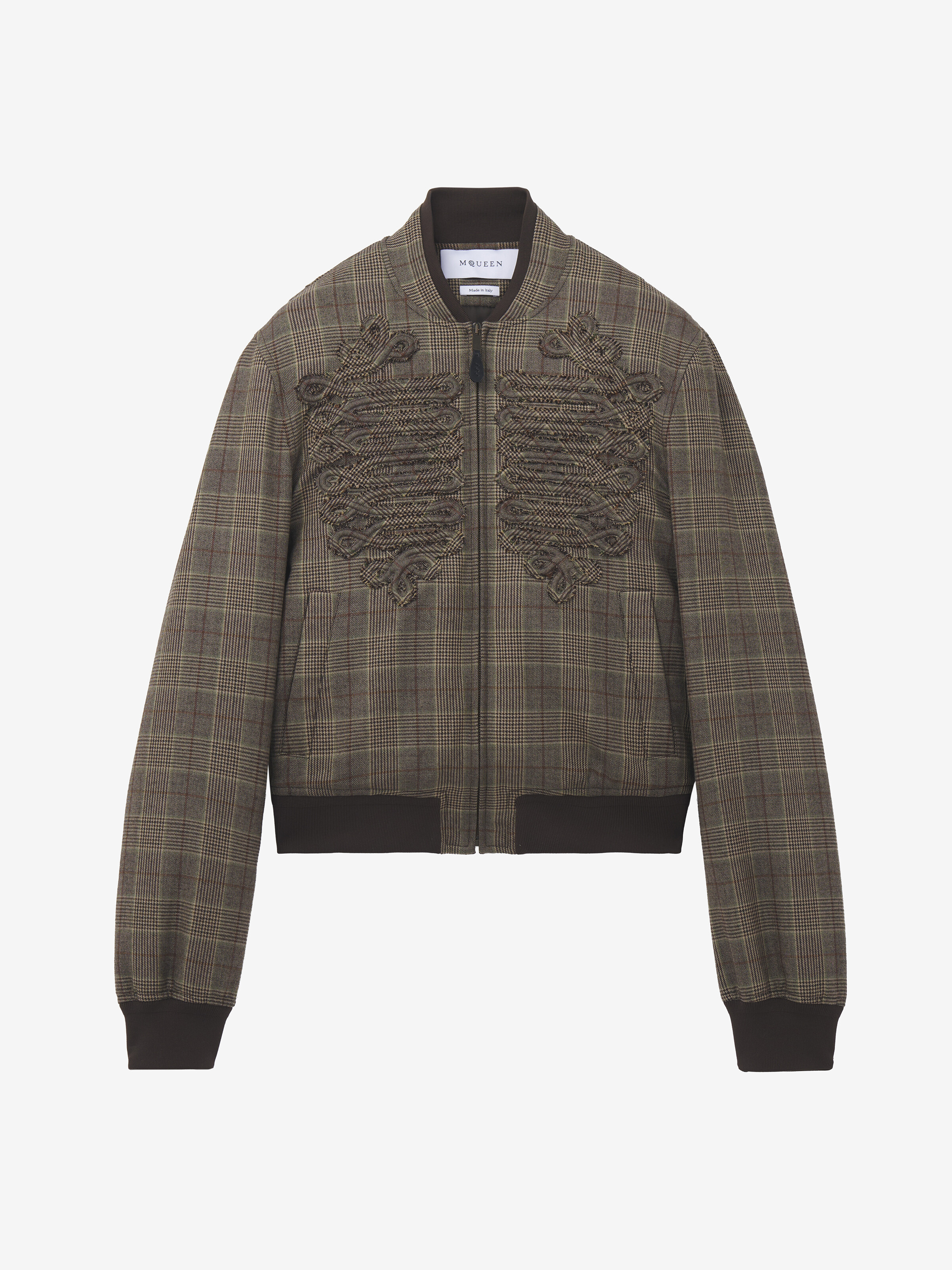 Blouson aviateur à carreaux Prince-de-Galles pour Homme en Marron in 100% Laine | Alexander McQueen - image 1