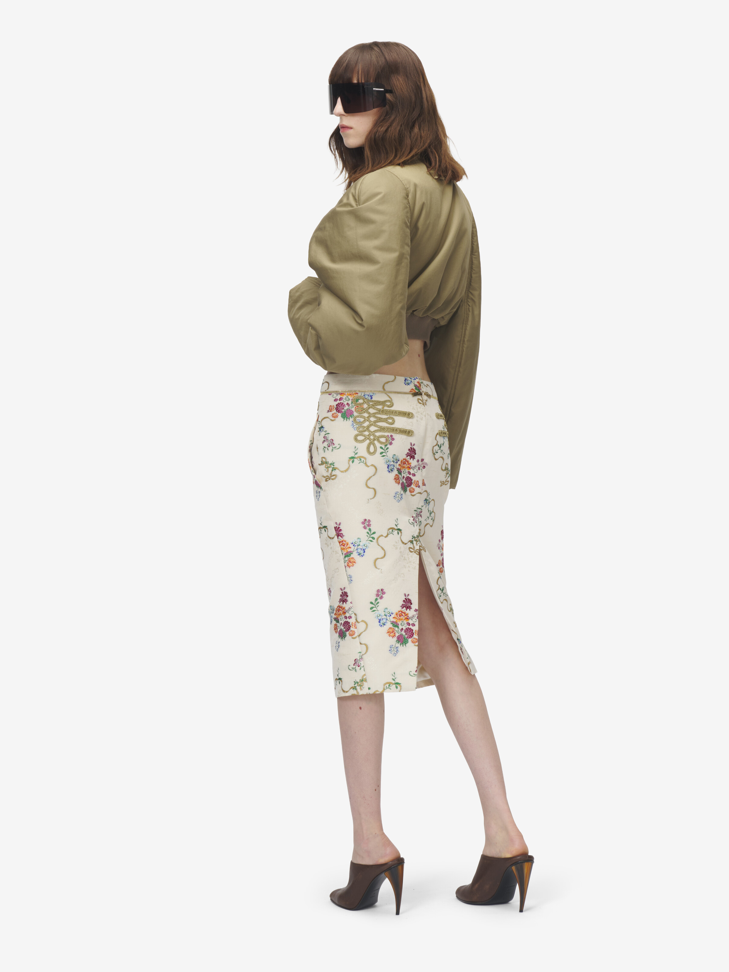 Women's Summer Floral Pencil Skirt in Multicolor in 67% Polyester, 33%Cotton | Alexander McQueen - image 4