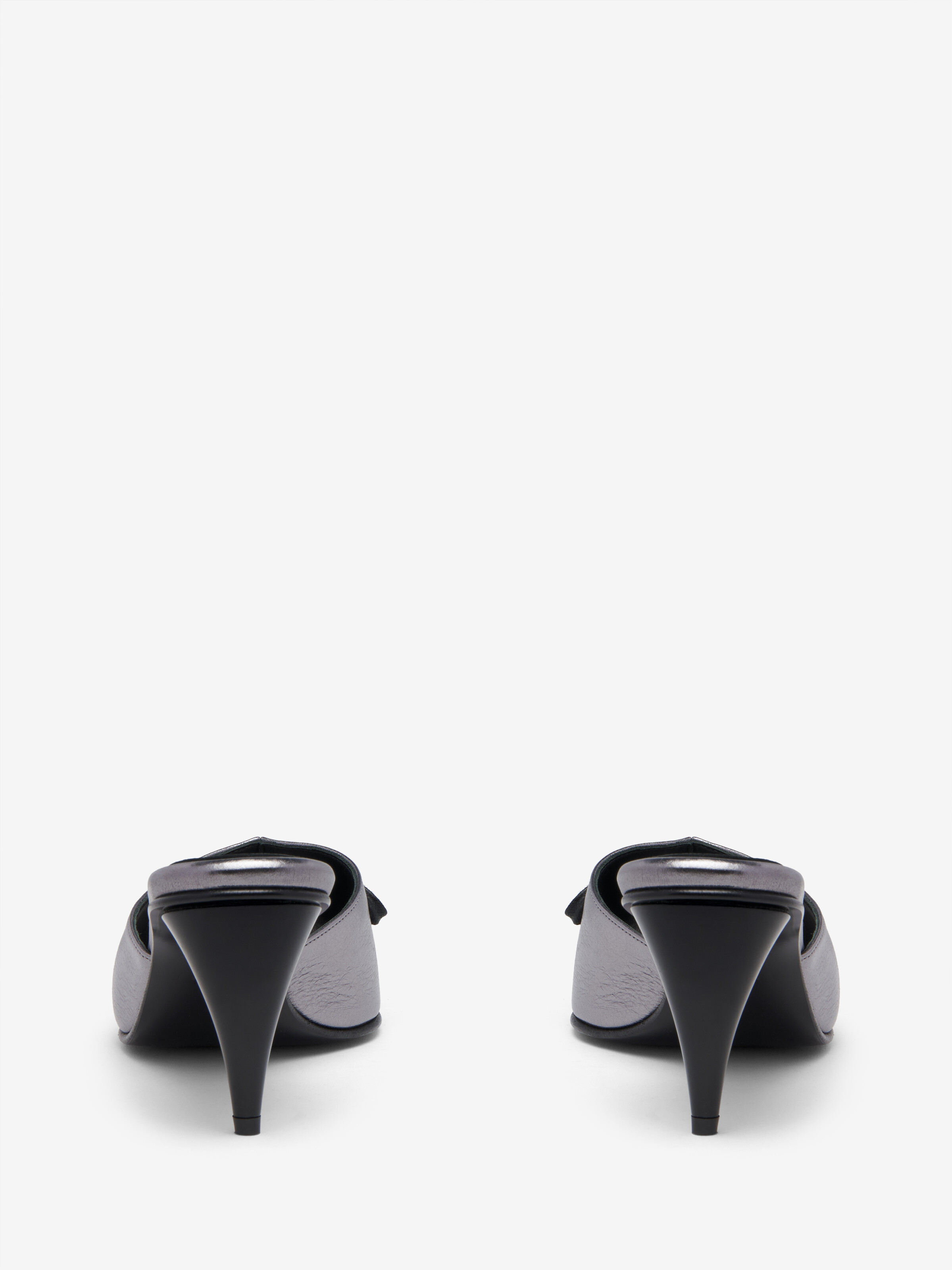 Women's Lexie Mule in Dark Silver in Calf Leather | Alexander McQueen - image 4