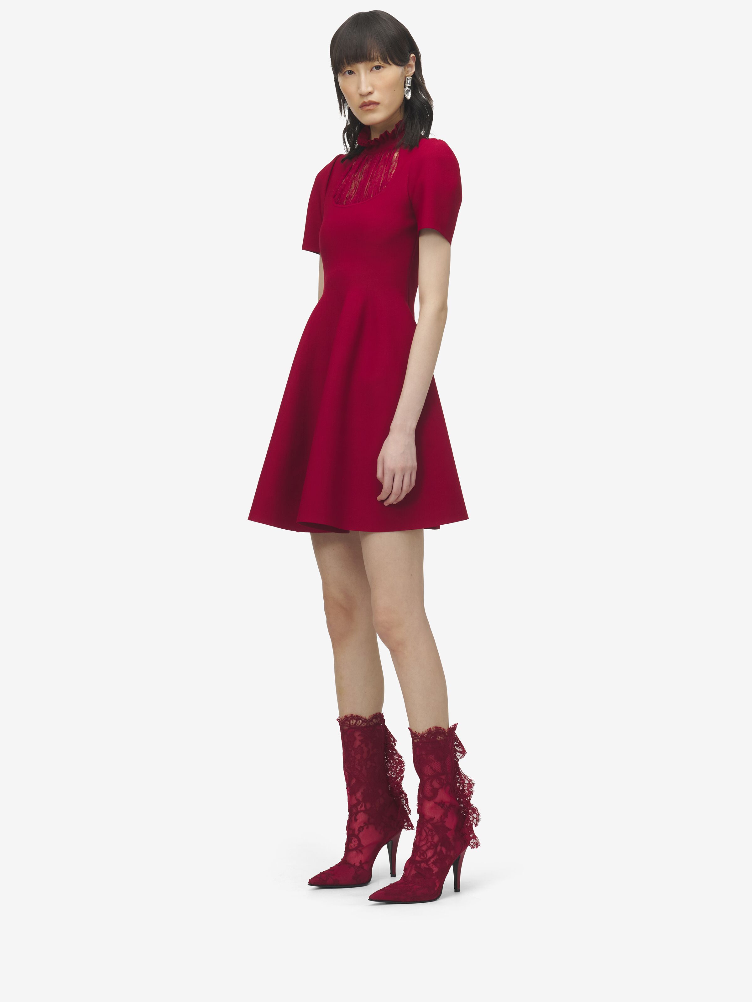 Lace Panel Mini Dress