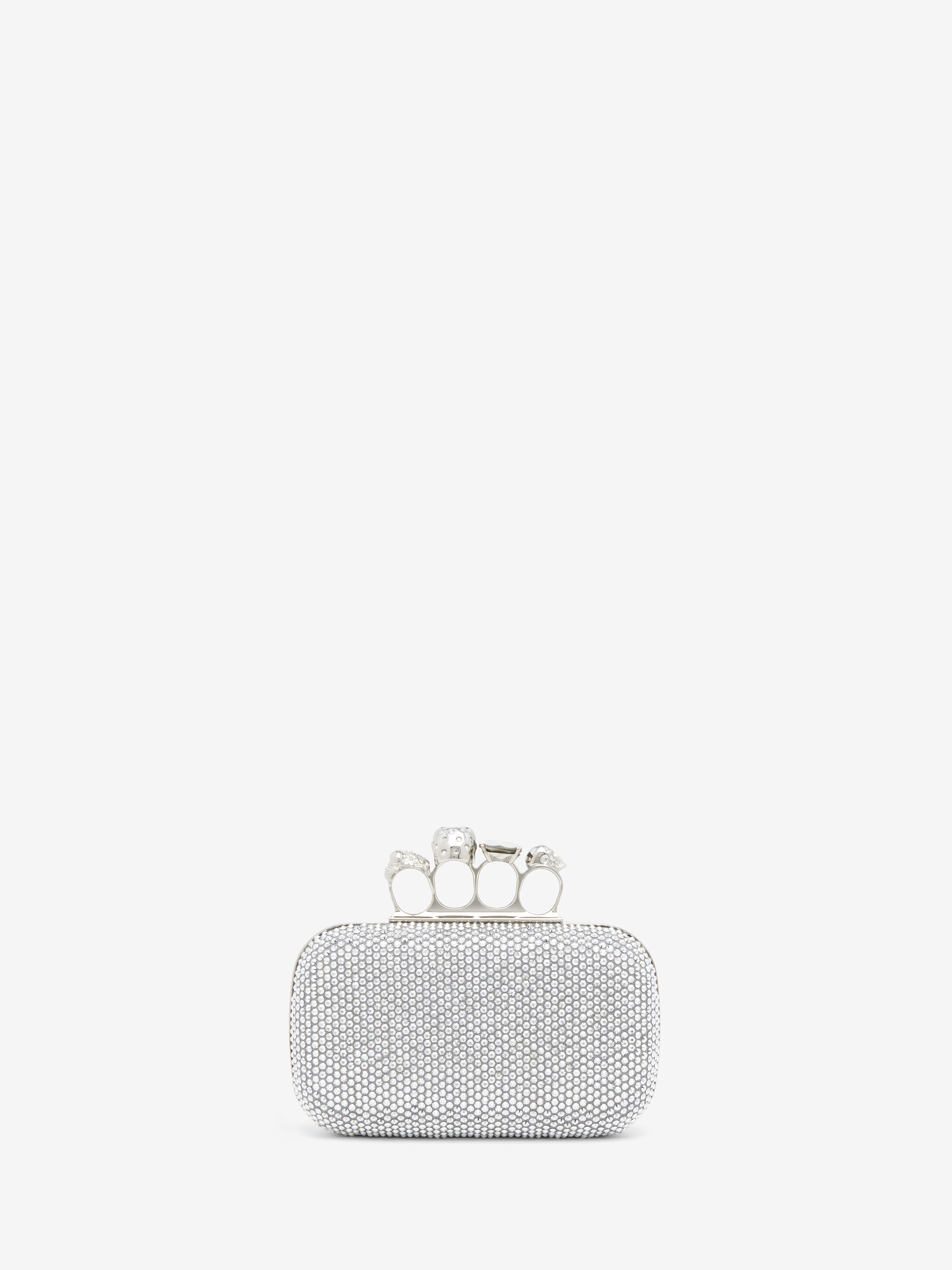 Women's Knuckle Clutch in Silver-finish in Calf Leather | Alexander McQueen - image 4