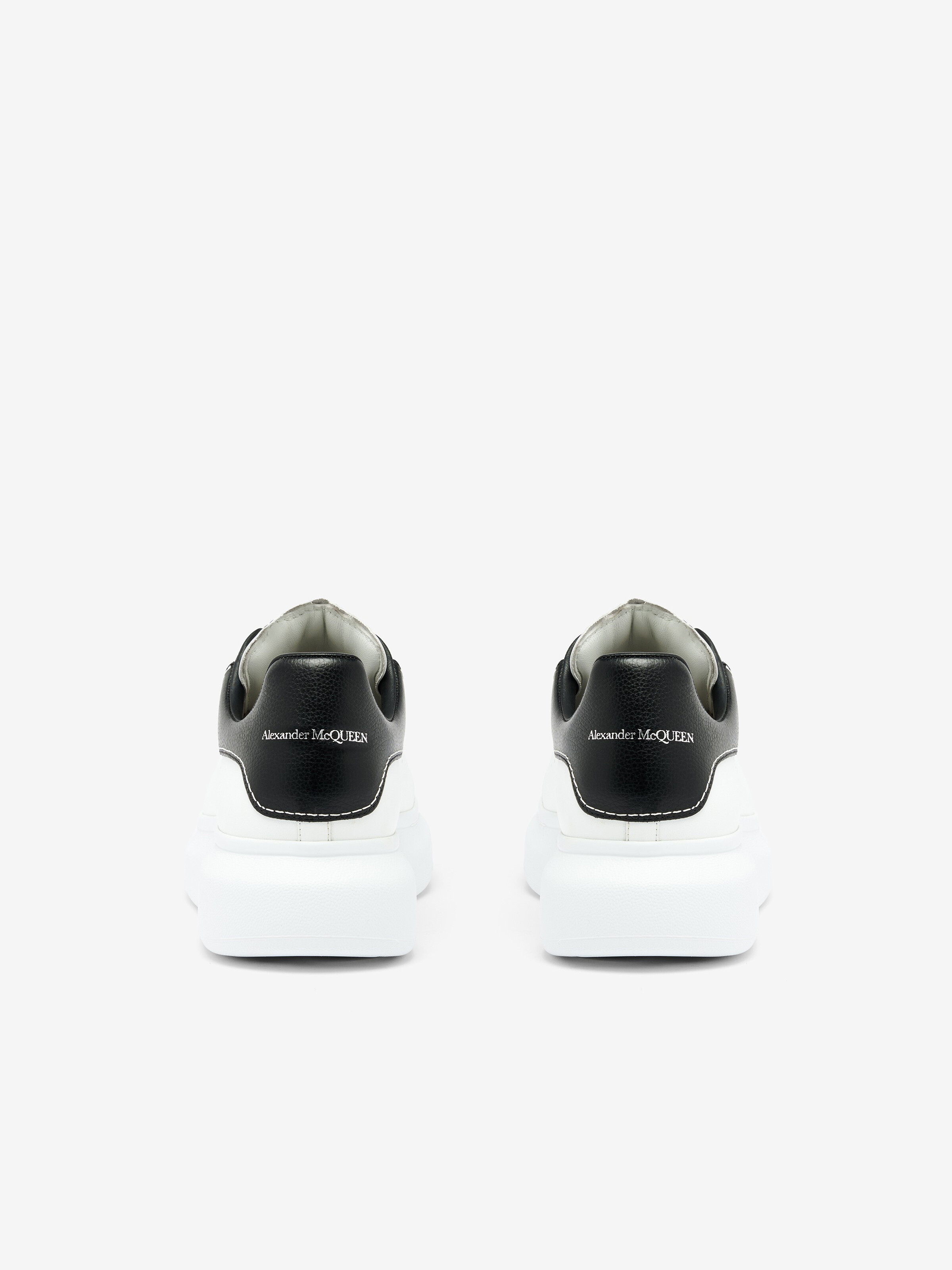 Women's Oversized Sneaker in White/Black in Calf Leather | Alexander McQueen - image 2