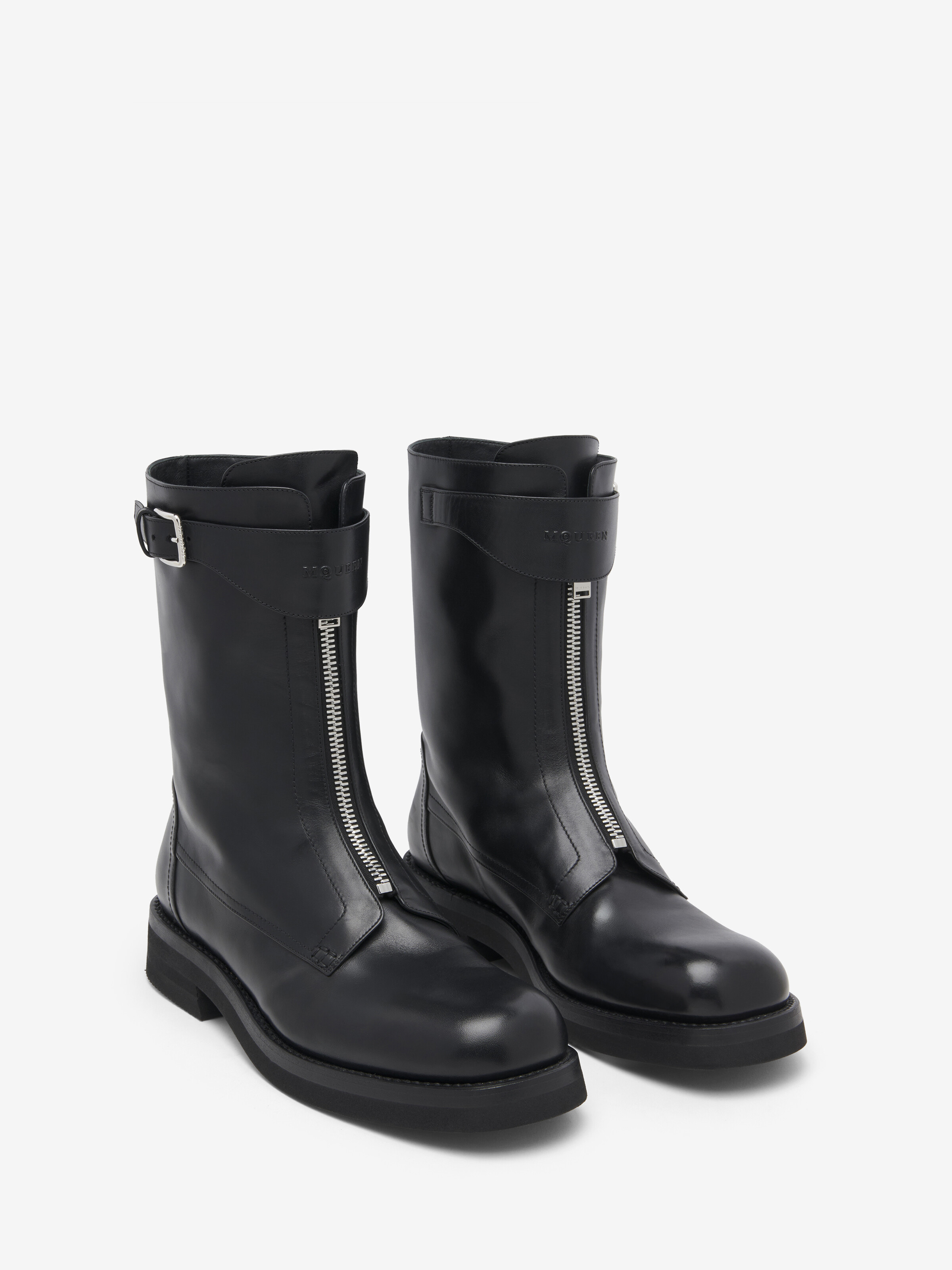 Men's Biker Boot in Black in Calf Leather | Alexander McQueen - image 3