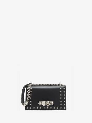 アクセサリーその他 ALEXANDER MCQUEEN Woman Jewel Grey 550503J160Y 1177 Women's Stud-embellished Jewelled Satchel in Black