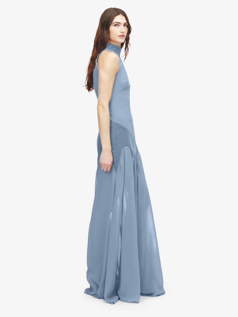 Silk Georgette Halter Evening Dress | Alexander McQueen - image 3