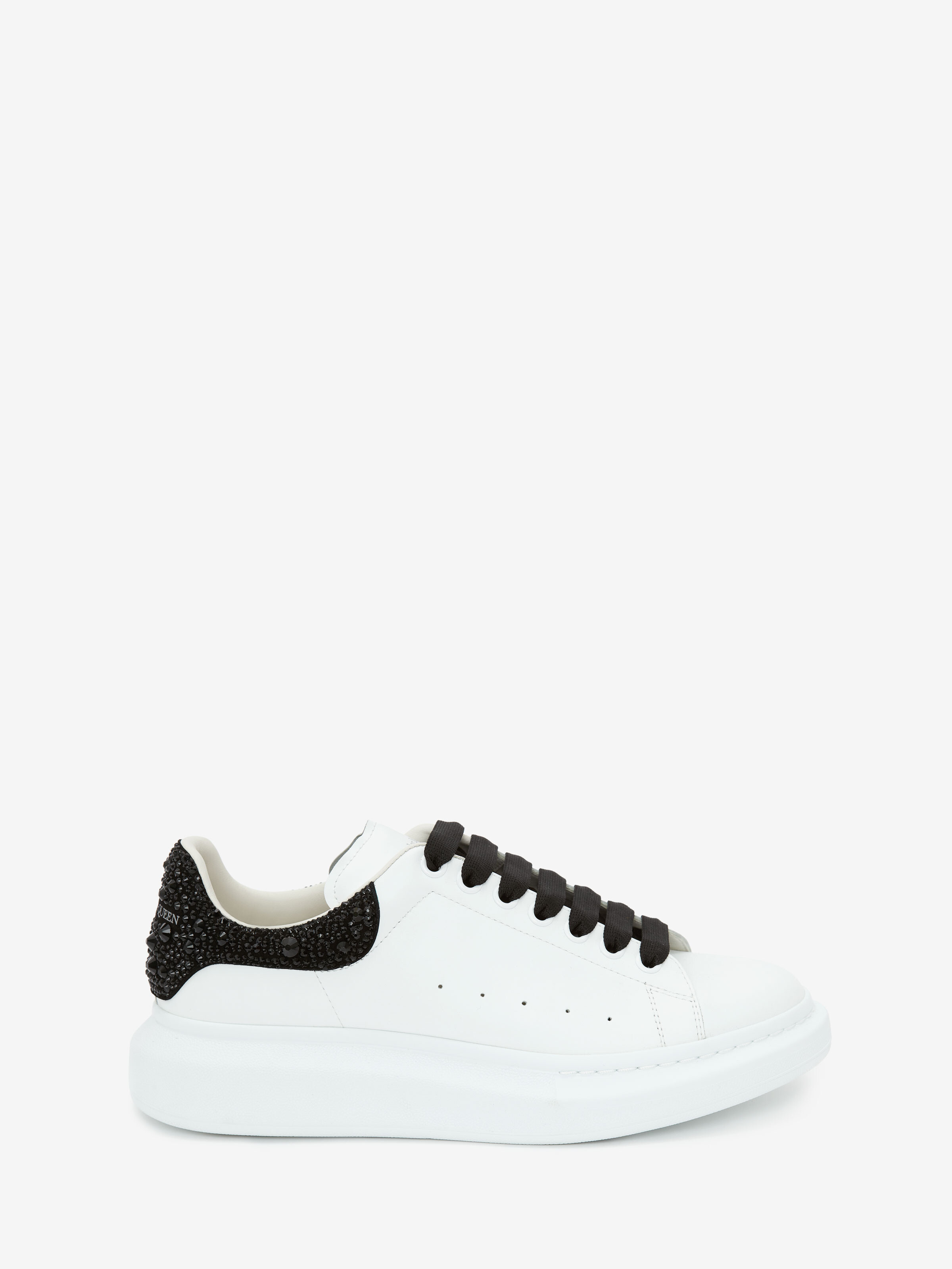 Men's Oversized Sneaker in White/Jet Black in Calf Leather | Alexander McQueen - image 1