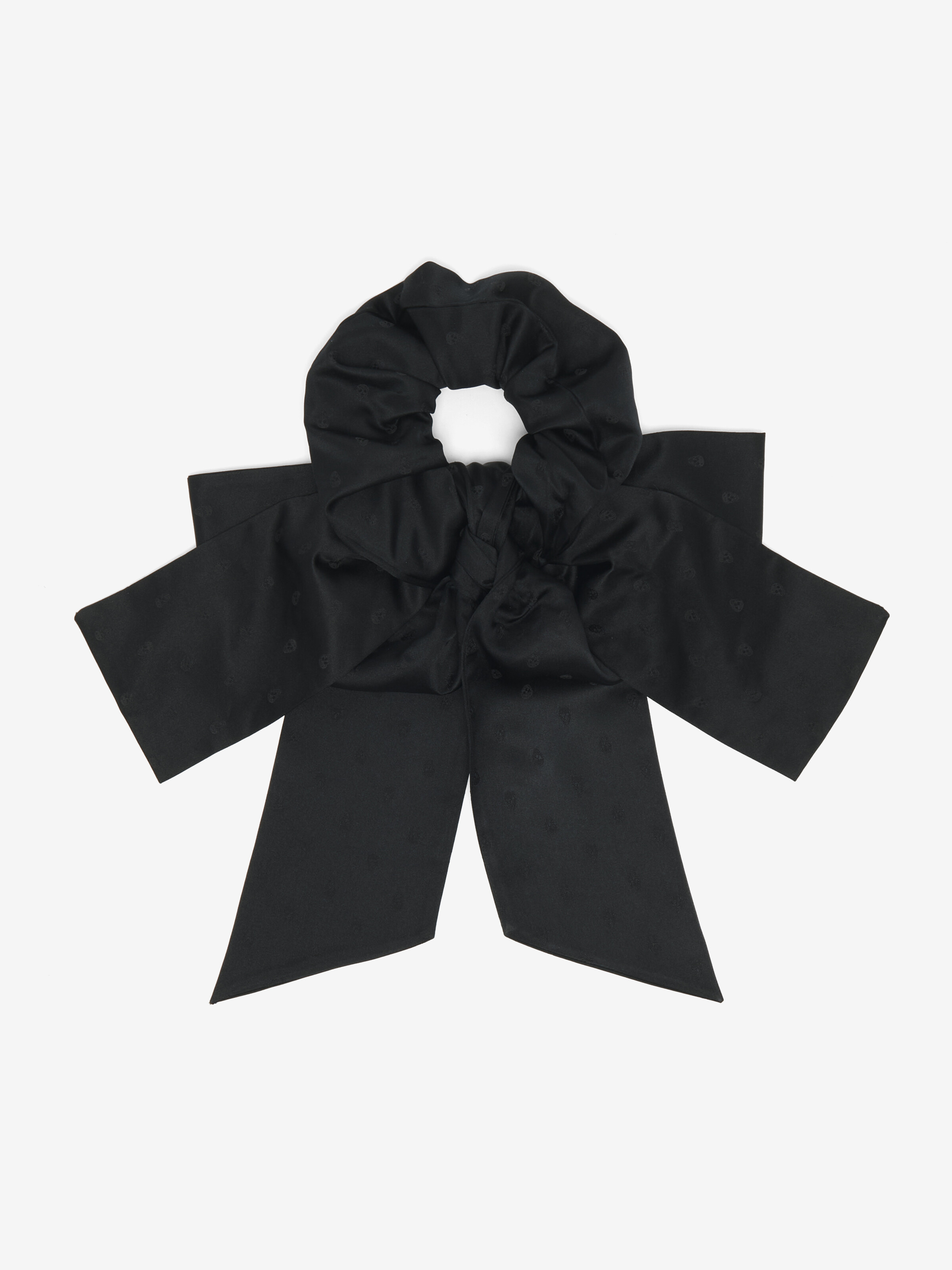 Haargummi mit Schleife aus Skull-Jacquard für Damen in Schwarz in 100% Seide | Alexander McQueen - image 4