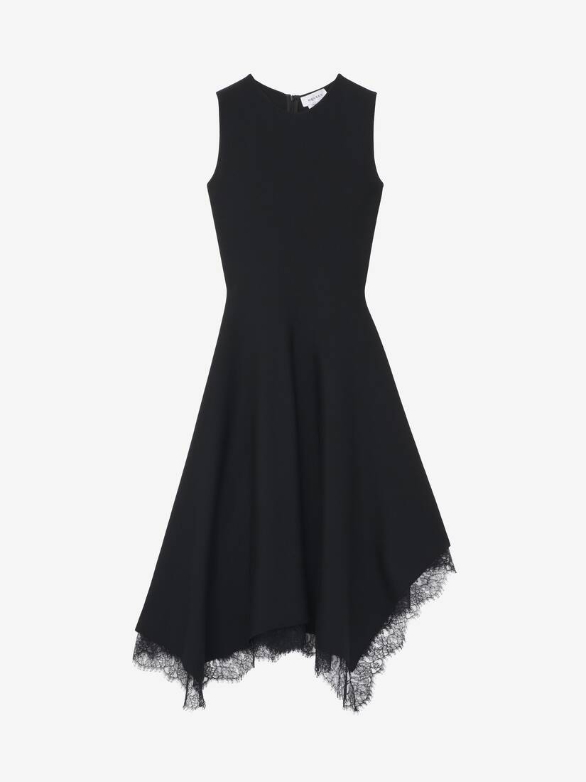 Asymmetrisches Kleid mit Spitzendetail | Alexander McQueen - image 1