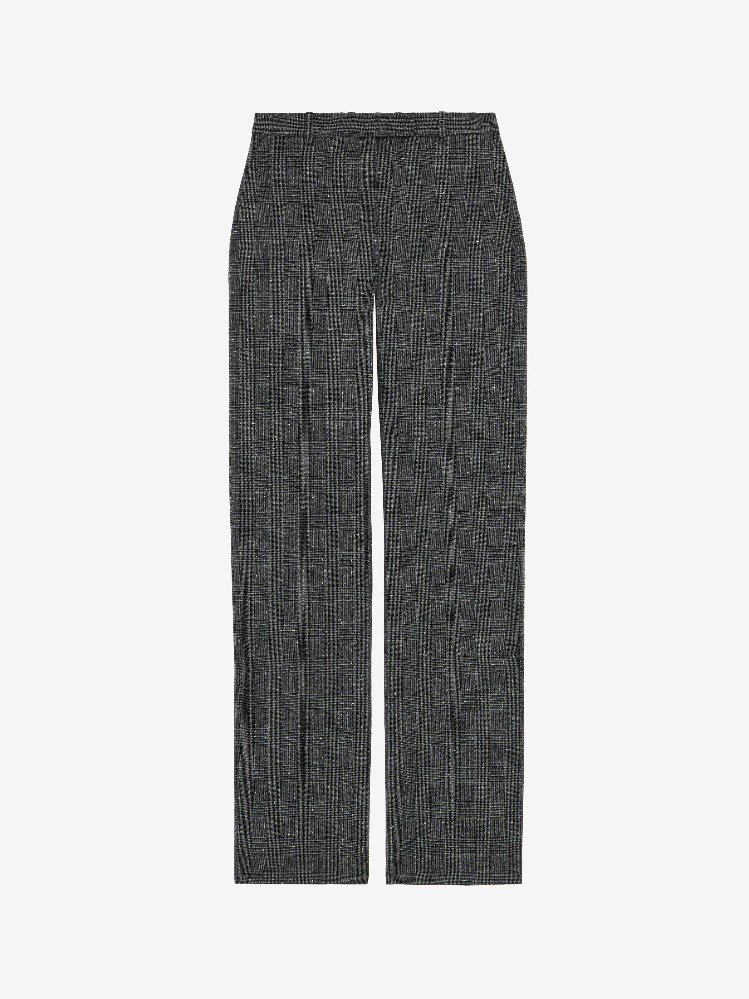 Women's Flecked Glen Check Tailored Trousers in Black/Ivory in 100% Wool | Alexander McQueen - image 2