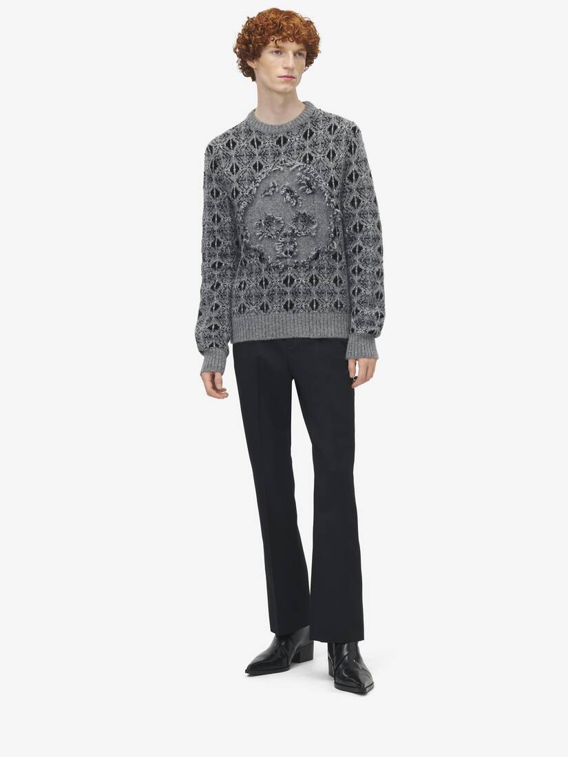 Pull Fair Isle Skull effet usé | Alexander McQueen - image 2