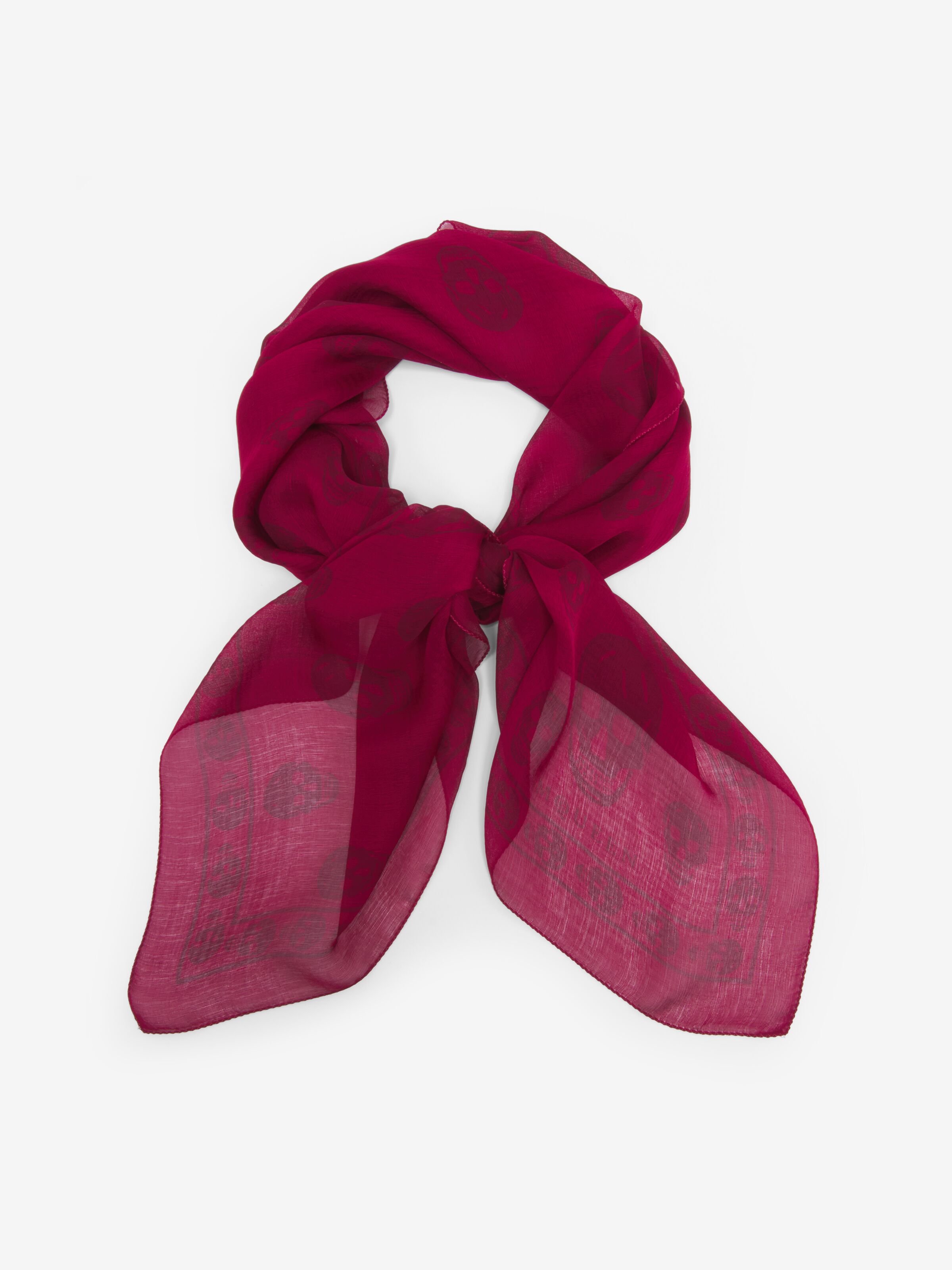McQueen women's skull scarf in crimson
