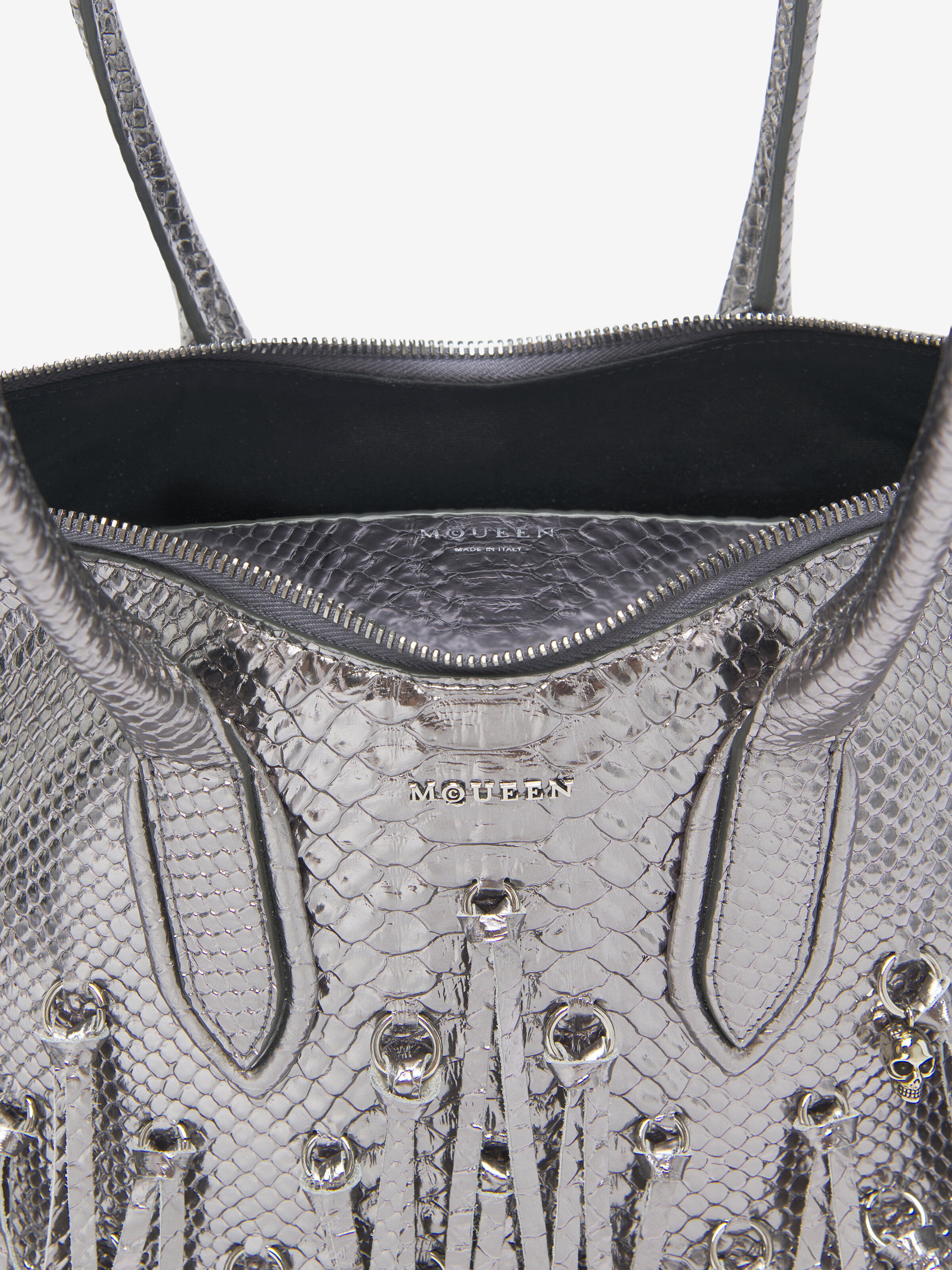 Women's Manta Bag in Silver in Calf Leather | Alexander McQueen - image 5