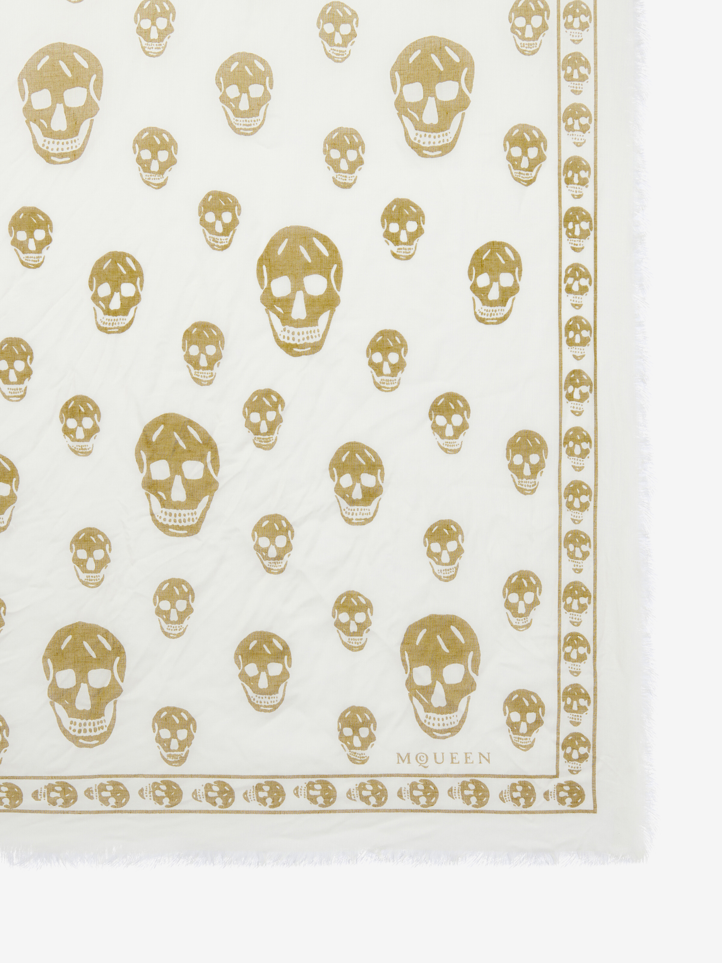 Foulard Skull Classique pour Homme en Ivoire/Or in Tissu: 85% Modal -  15% Soie | Alexander McQueen - image 2