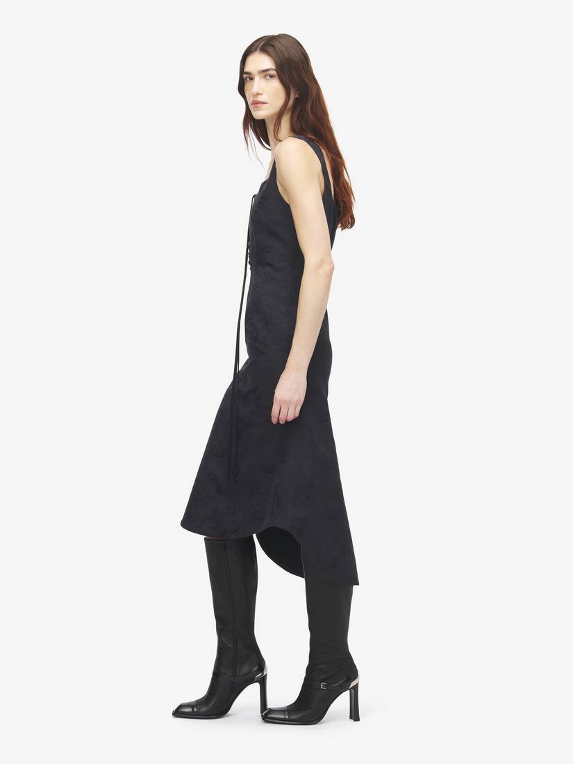 Floral Jacquard Lace-Up Dress | Alexander McQueen - image 3
