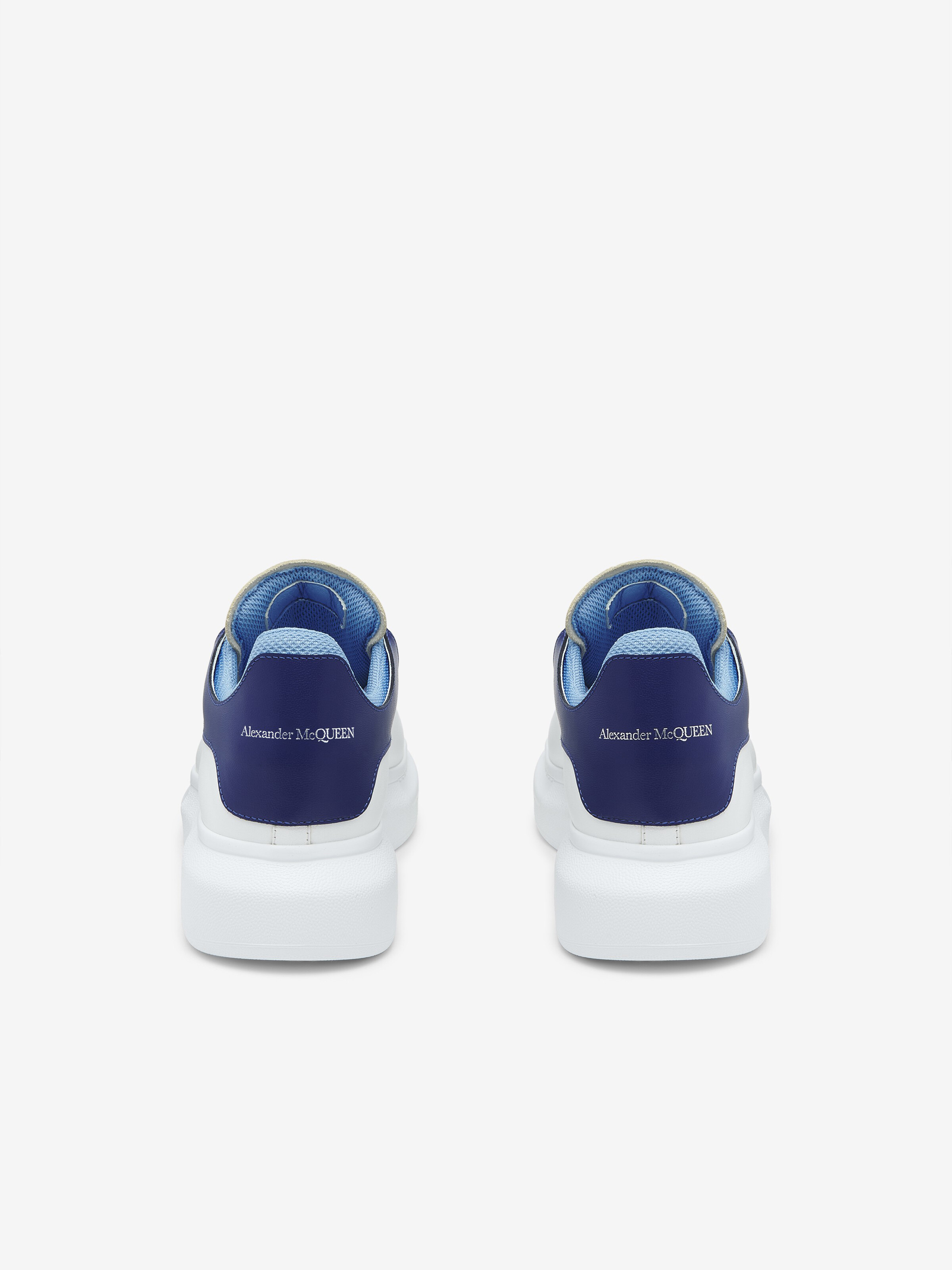 Men's Oversized Sneaker in White/Blue in Calf Leather | Alexander McQueen - image 2