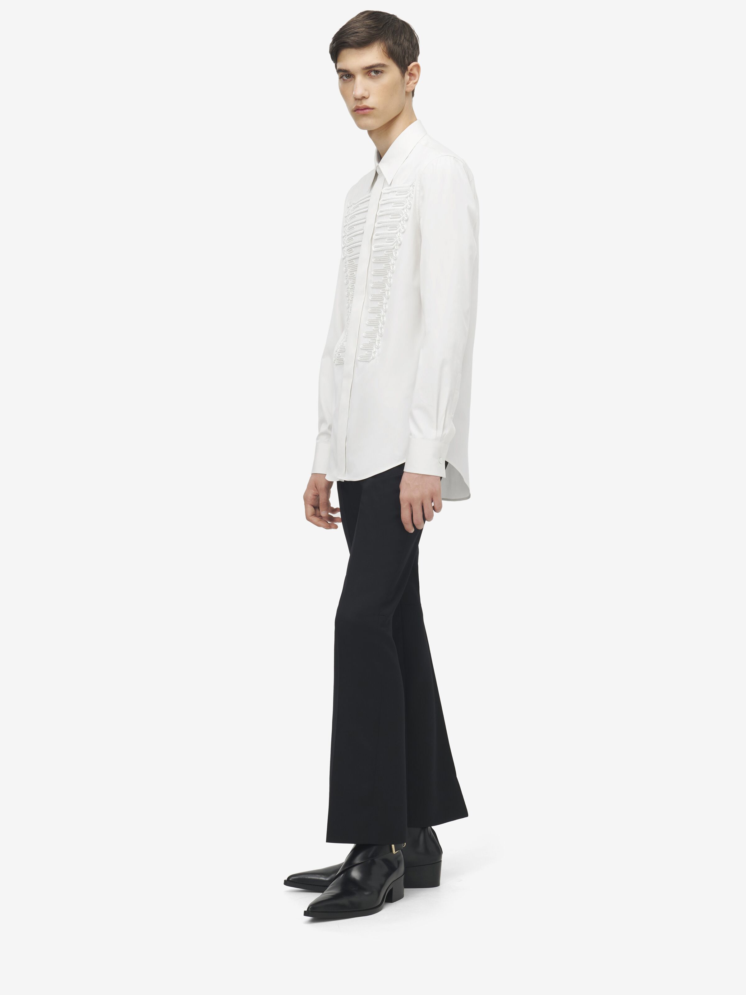 Frogging Detail Poplin Shirt