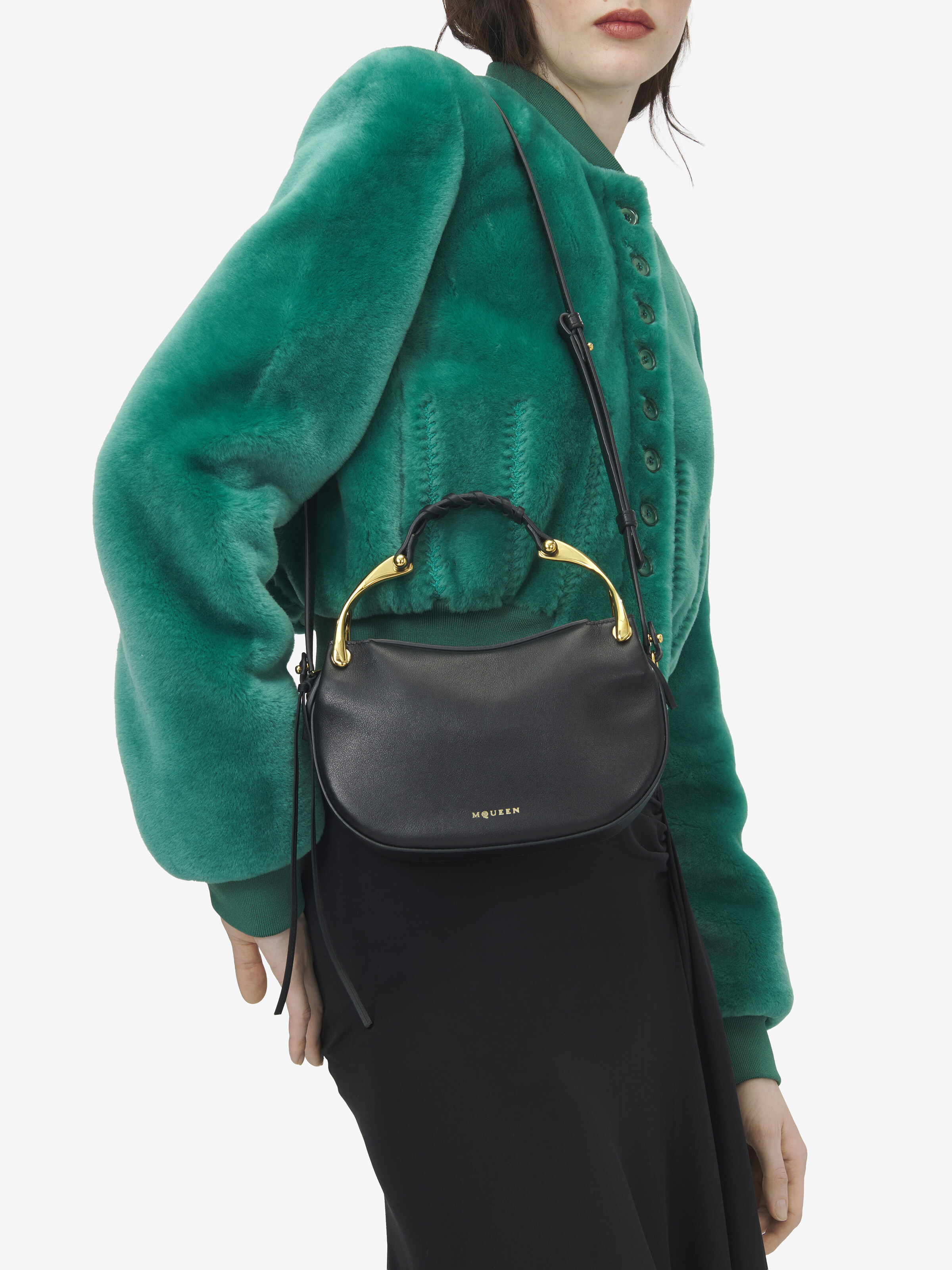 Women's Wishbone Mini in Black in Calf Leather | Alexander McQueen - image 2