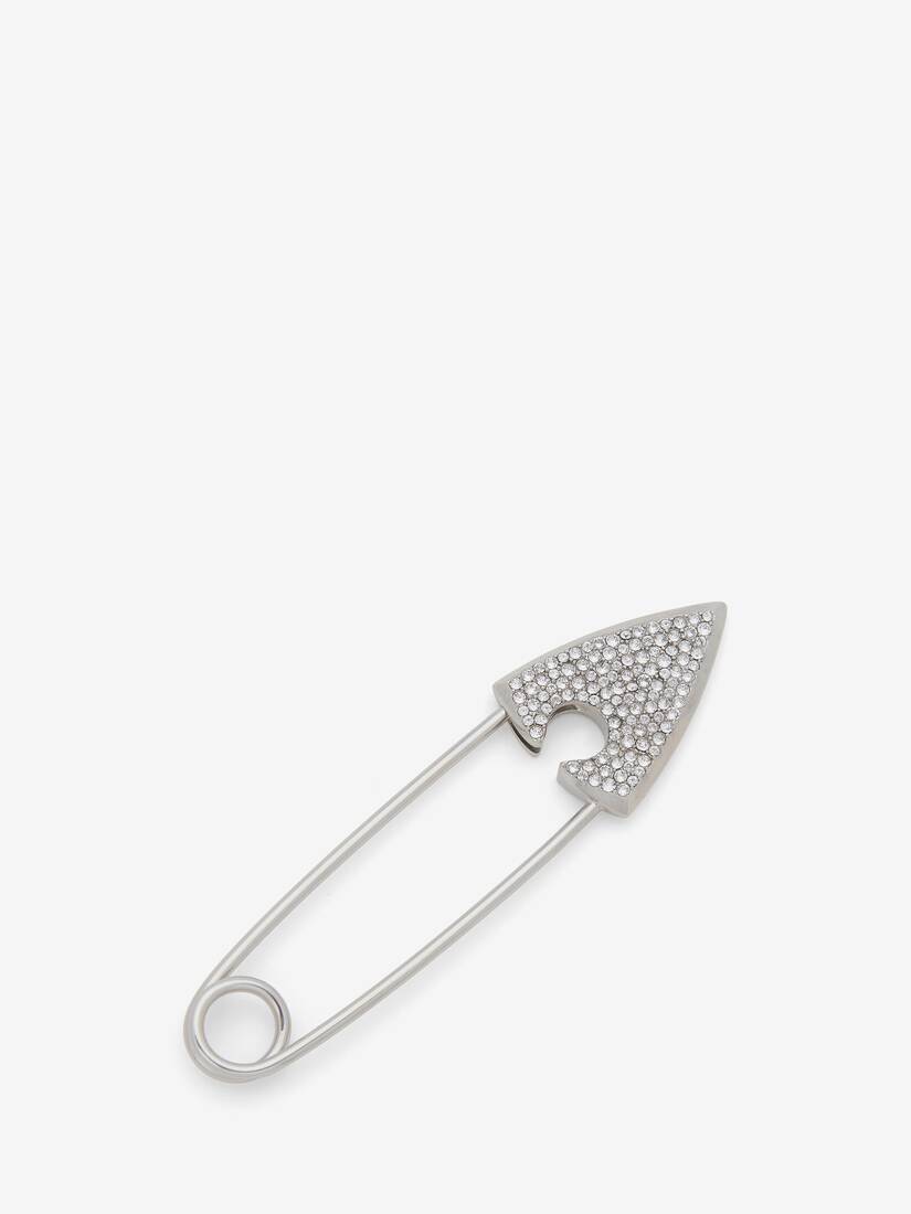 Jewelled Arrow Safety Pin Brooch