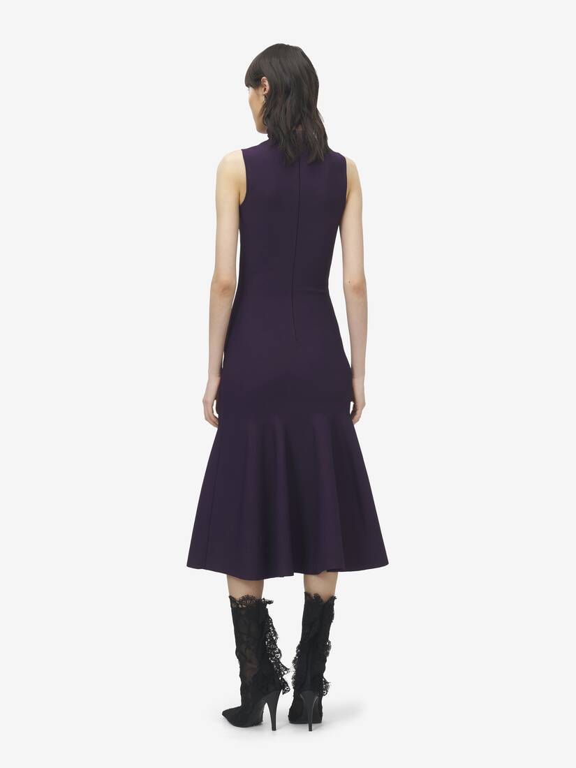 レース パネル ミディドレス