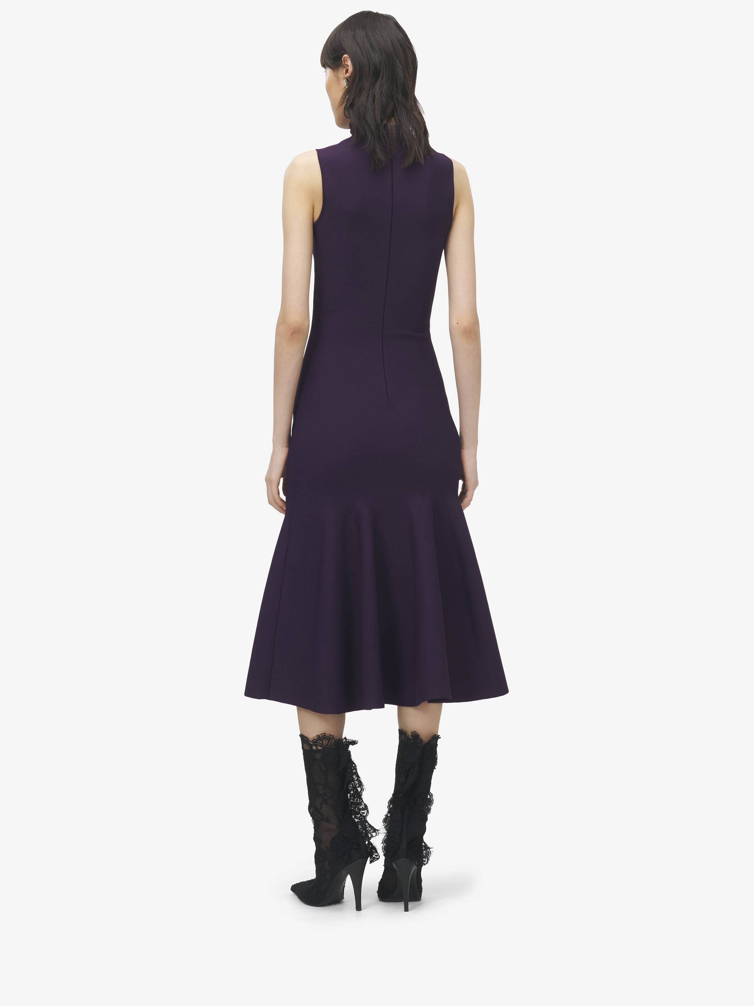 Lace Panel Midi Dress