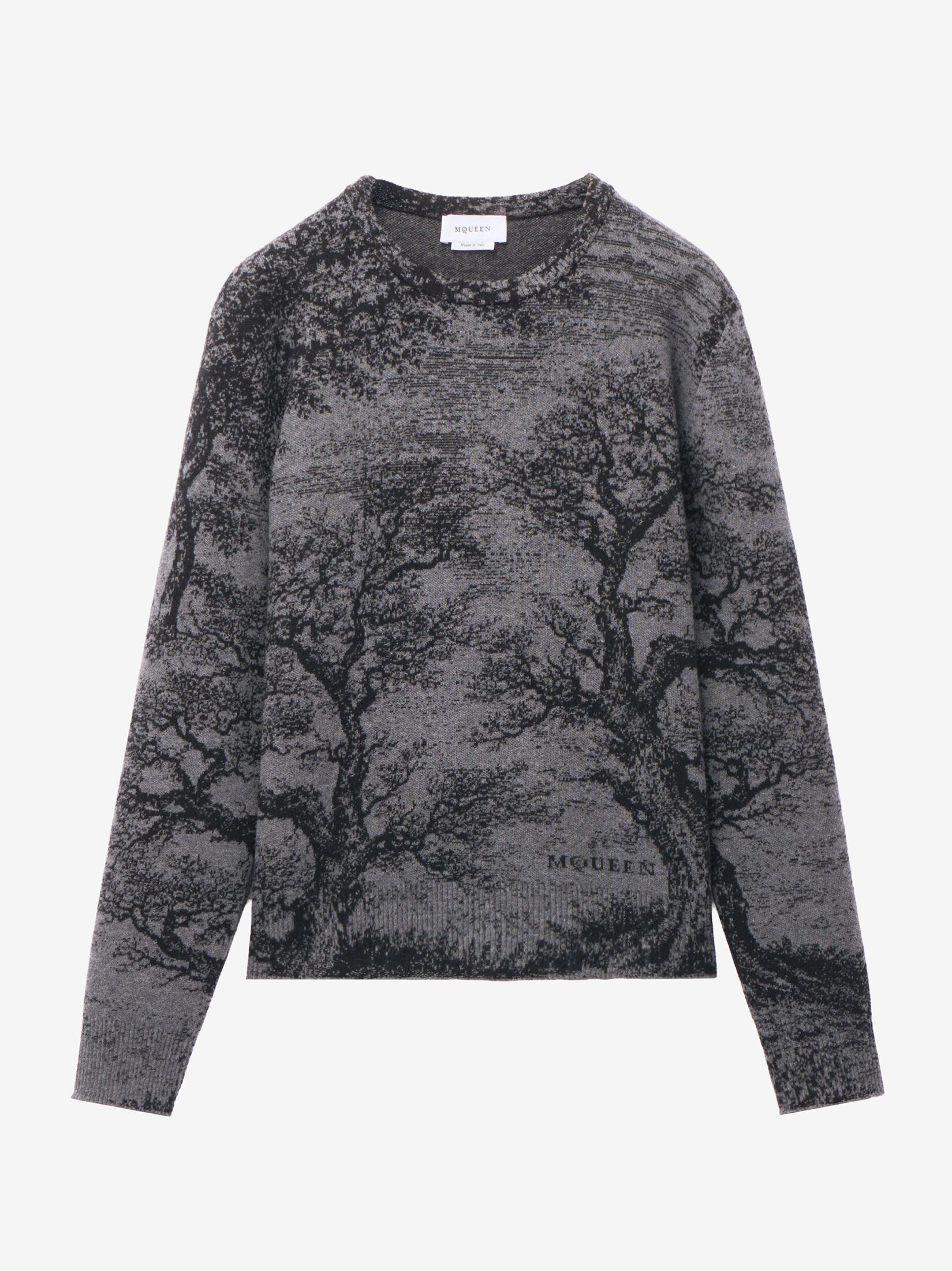 Men's Floral Embroidery Cardigan in Black/Ivory Alexander McQueen