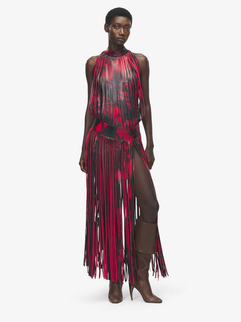 Leather Floral Fringe Dress | Alexander McQueen - image 2