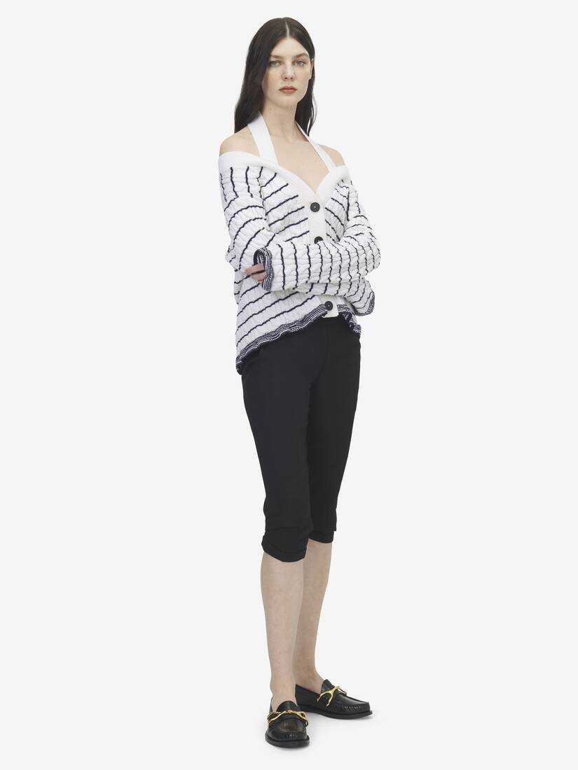 Off-the-shoulder Striped Cardigan | Alexander McQueen - image 3