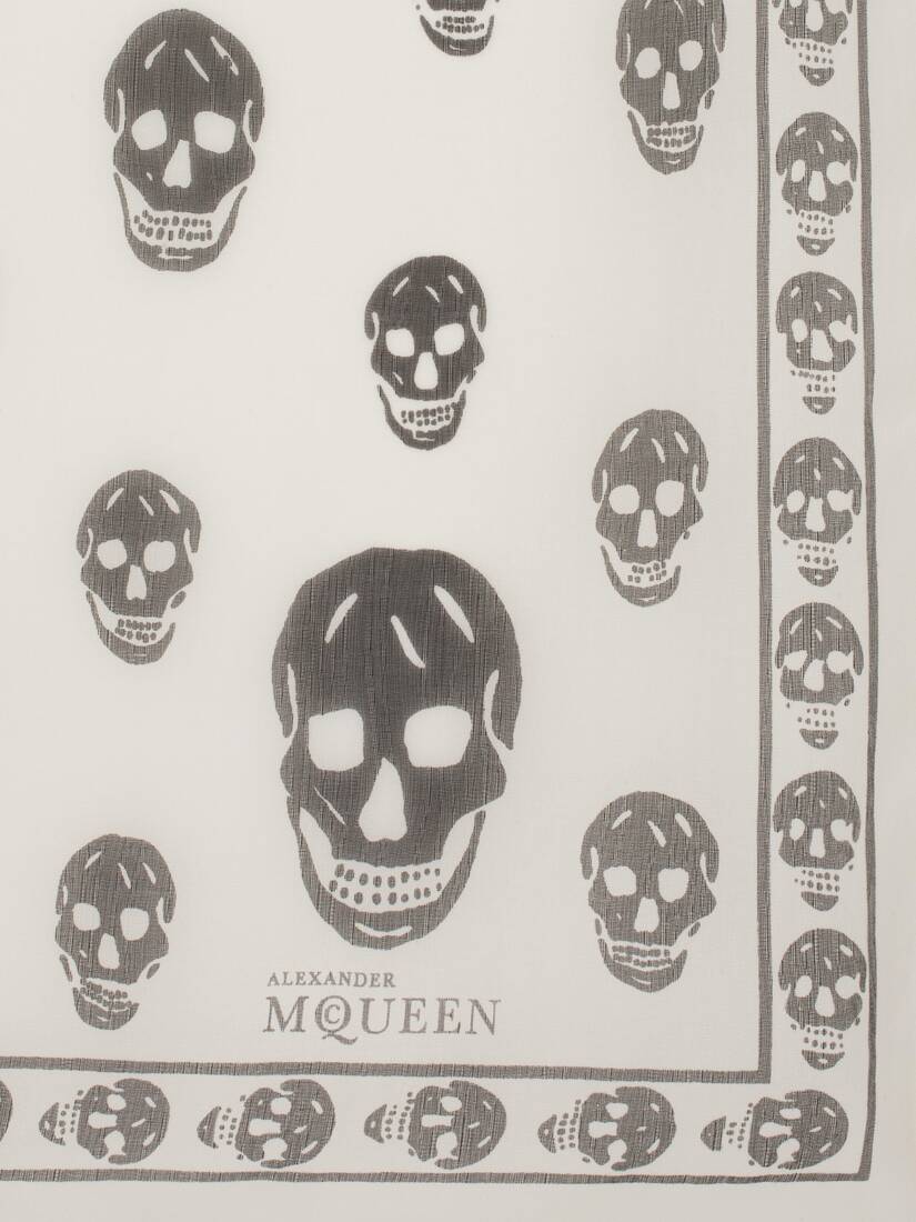 Classic Silk Chiffon Skull Scarf | Alexander McQueen - image 4