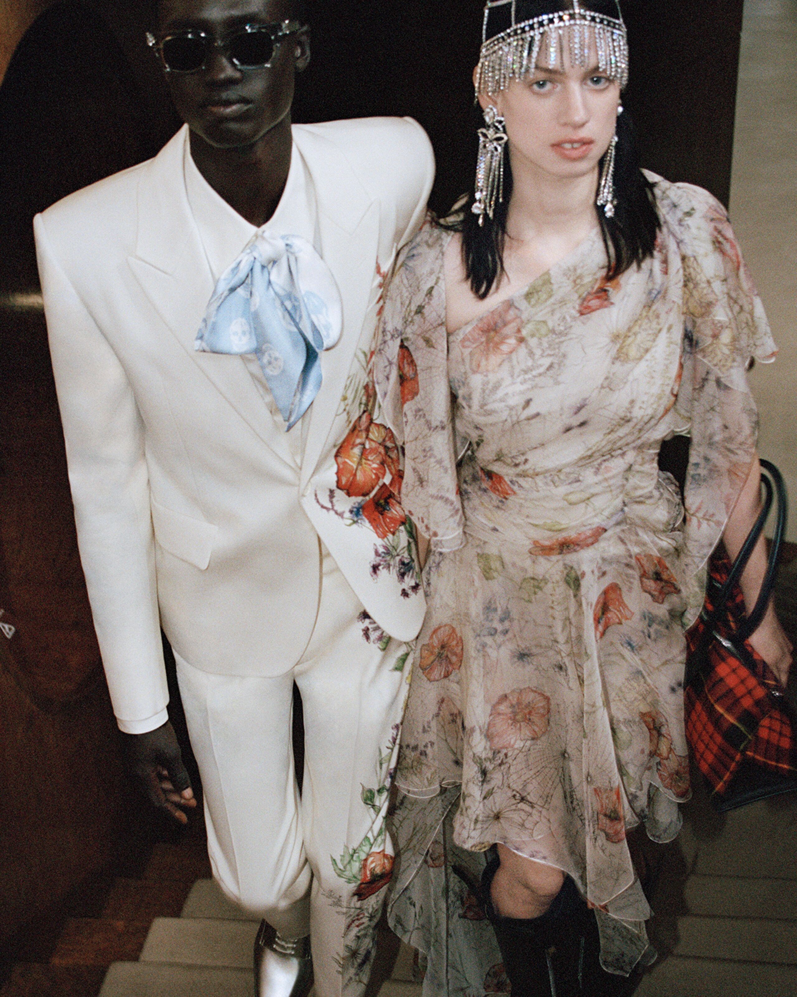Men in McQueen floral Tailoring